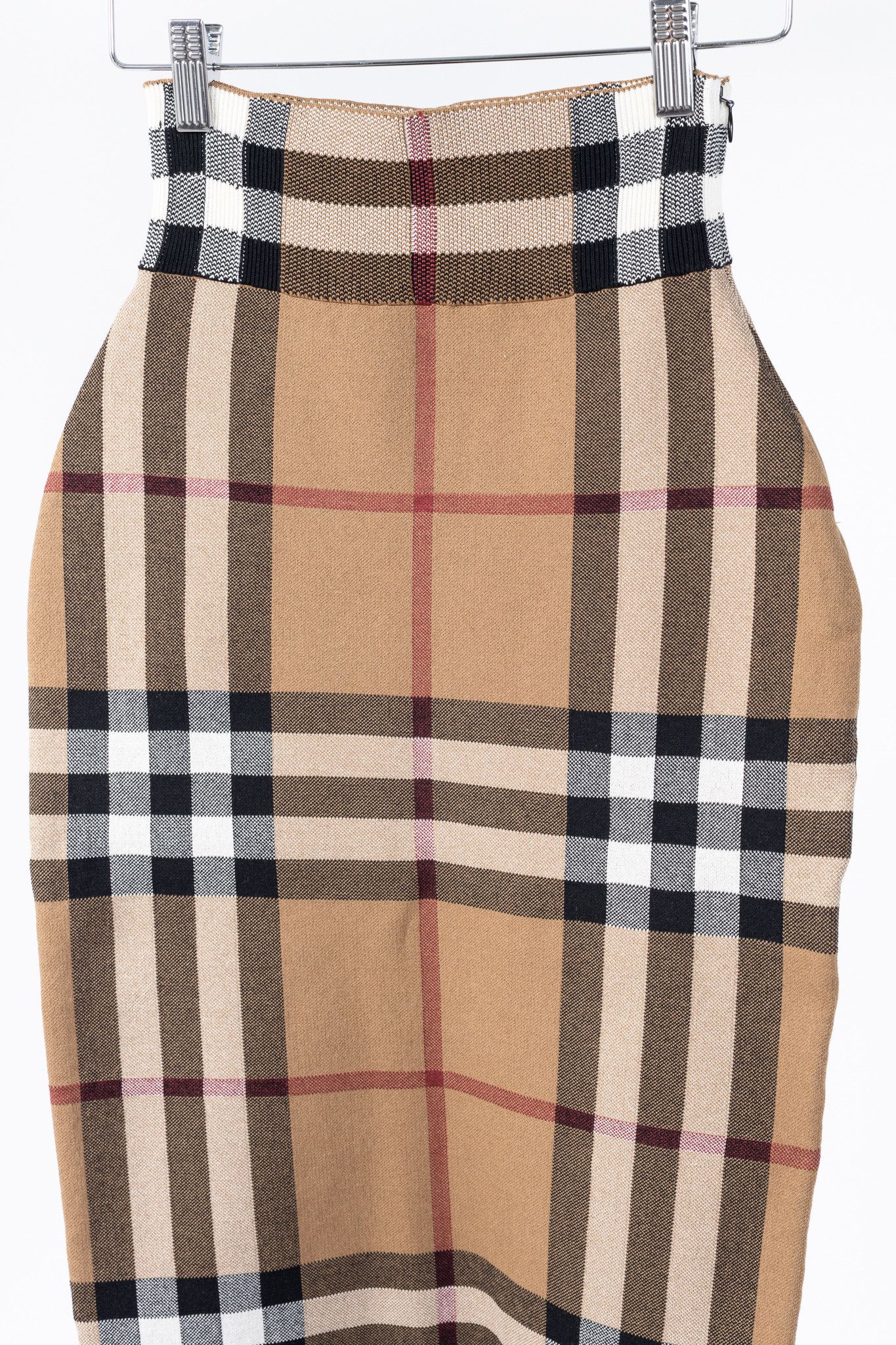 Burberry Burberry Kammie Birch Brown Check Knit Pencil Skirt Size 26" / US 2 / IT 38 - 3 Thumbnail