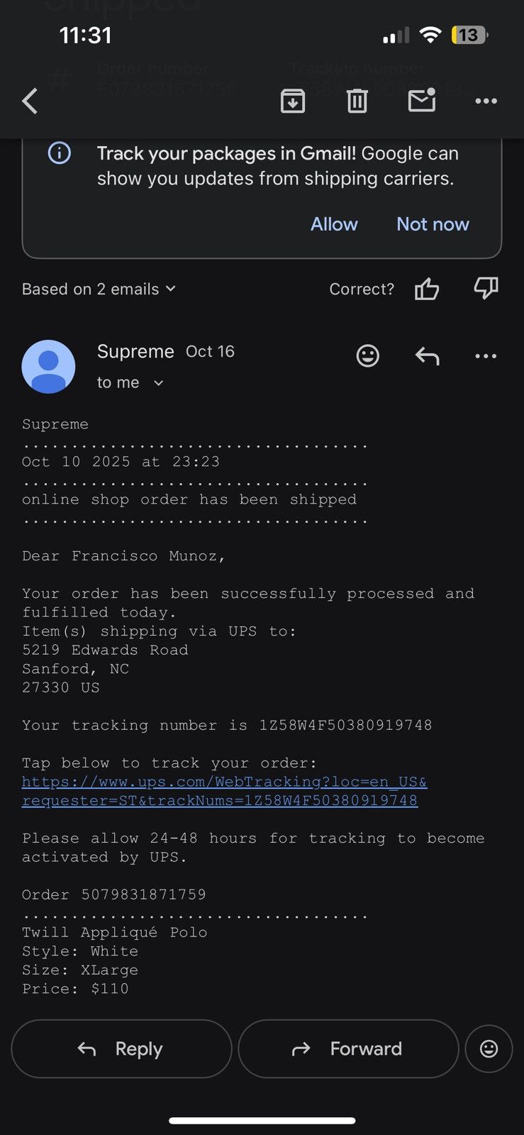 Supreme Supreme applique twill polo Size US XL / EU 56 / 4 - 4 Thumbnail
