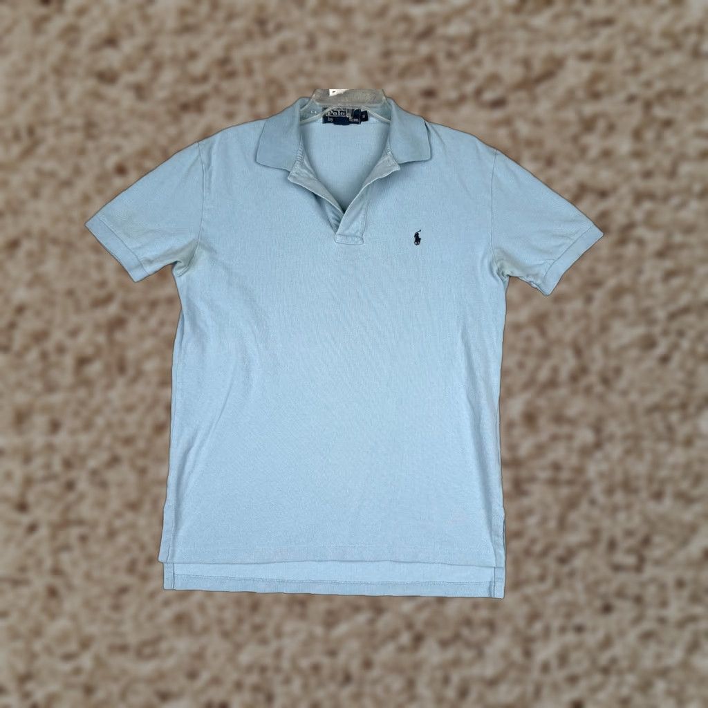 Ralph Lauren VINTAGE Ralph Lauren Polo Shirt Men Small Blue Cotton Short Sleeve Polo Shirt Slim Fit America Sports 90s Mens Size US S / EU 44-46 / 1 - 1 Thumbnail