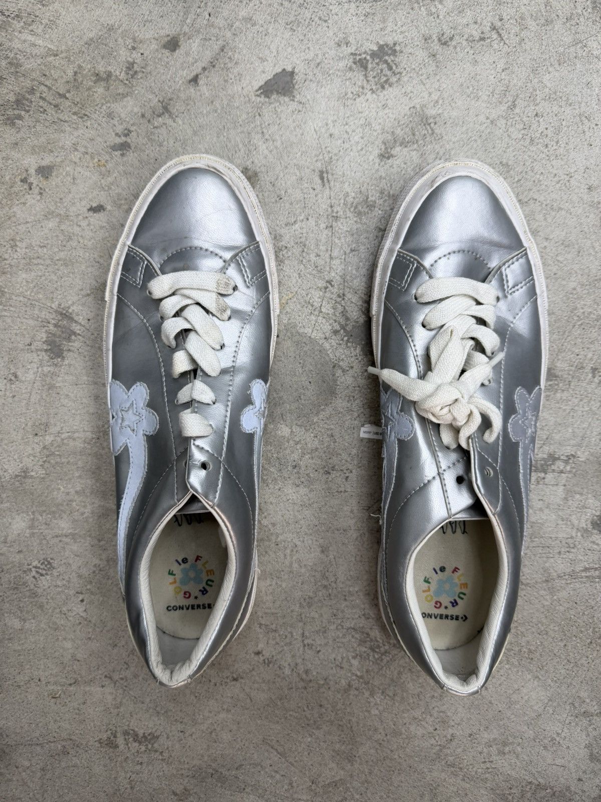 Converse × Golf le Fleur SAMPLE RARE Converse Golf le Fleur OX Metallic Silver Size US 11 / EU 44 - 2 Thumbnail