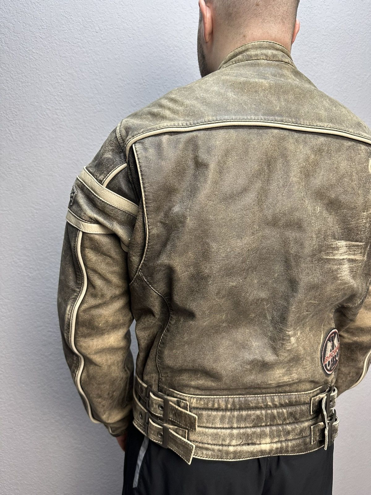 If Six Was Nine Vintage Racing Leather Jacket Biker Spirit Motors Y2K Size US L / EU 52-54 / 3 - 6 Thumbnail
