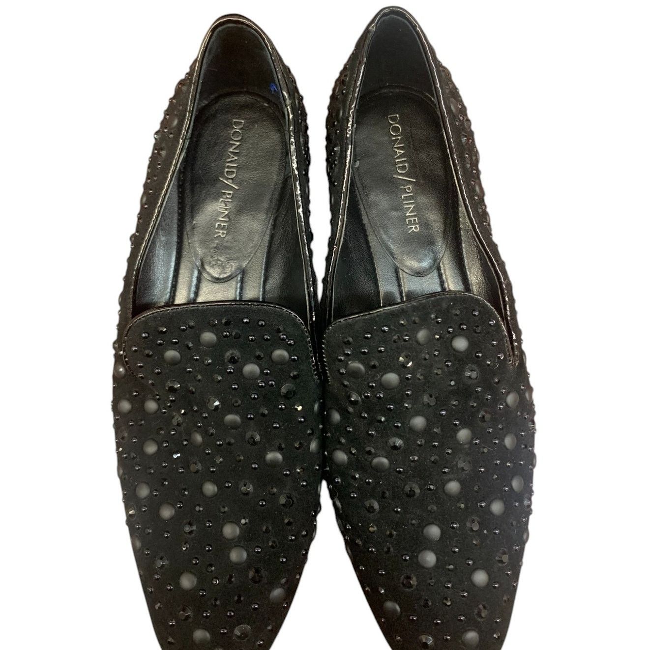 Donald Pliner DONALD J PLINER Black Studded Slip on Suede Shoes SZ 7M Size US 7 / IT 37 - 3 Thumbnail
