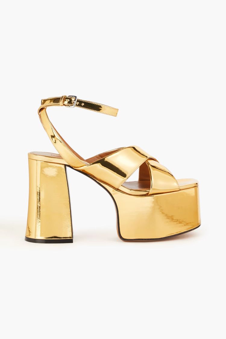 Marni o1w1db10824 Platform in Gold Size US 12 / IT 42 - 1 Thumbnail