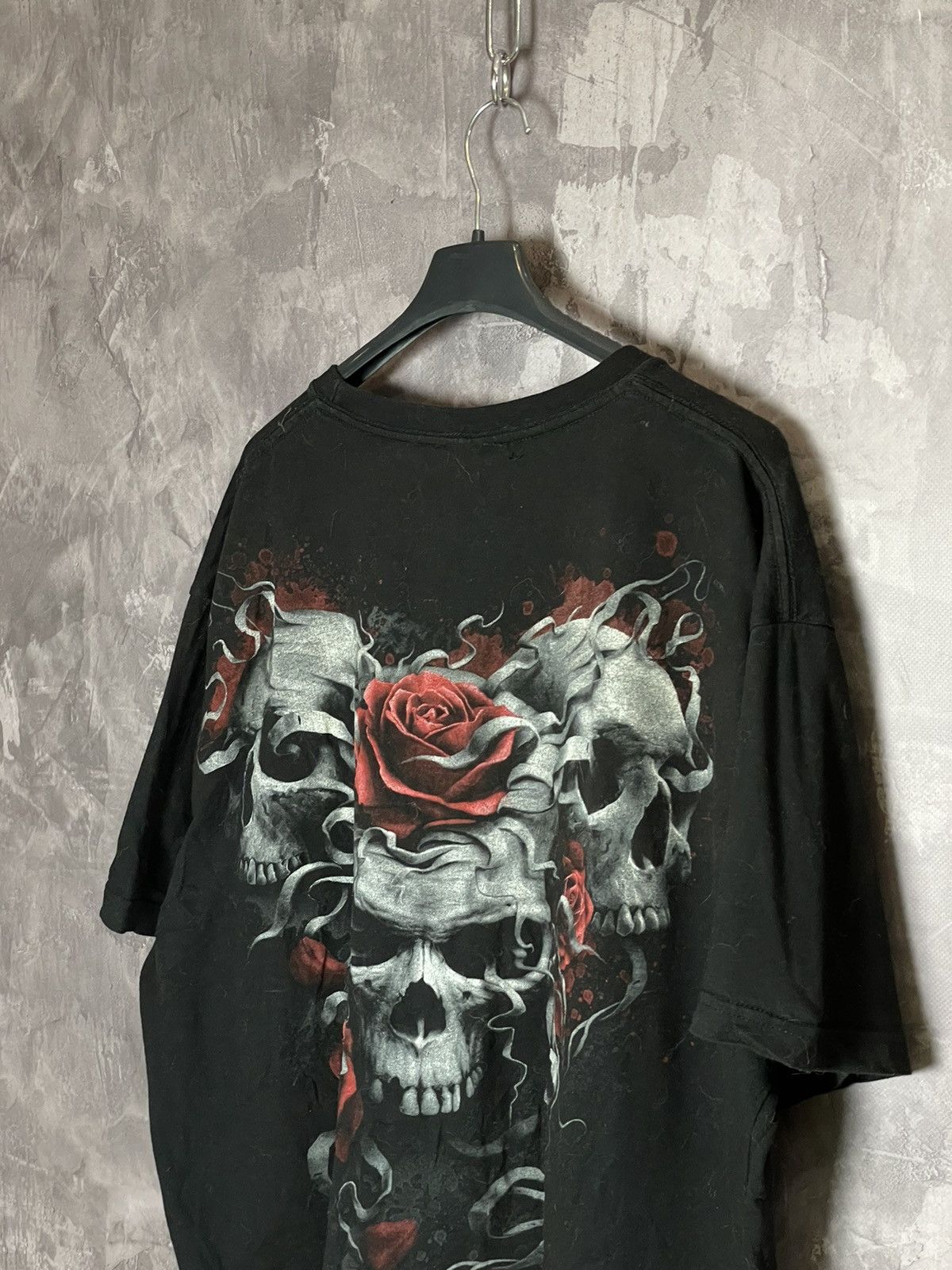 Other Vintage Y2k Skull Cross Spiral T Shirt Overprinted AOP Size US L / EU 52-54 / 3 - 8 Thumbnail
