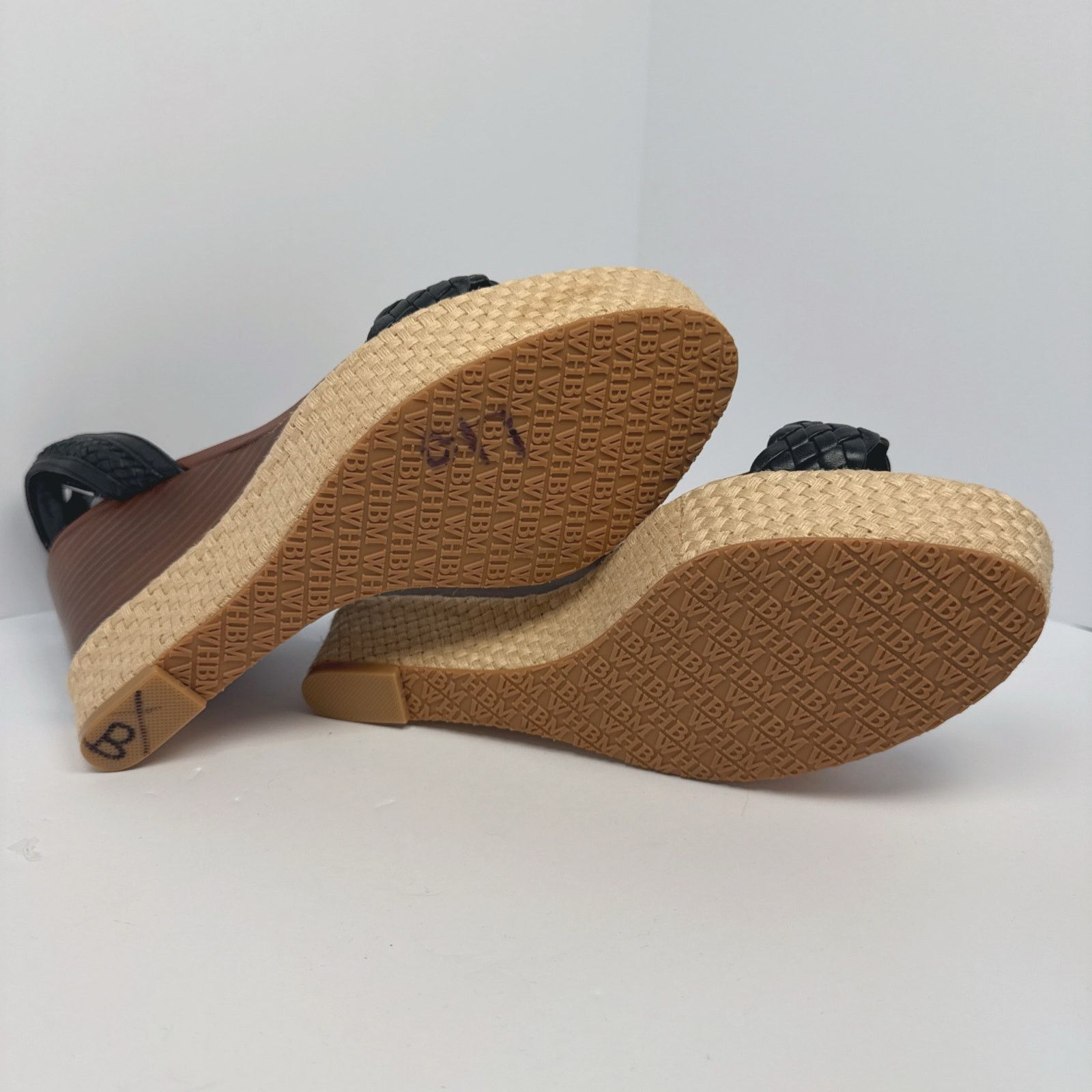 White House Black Market WHBM Black Basket Porter Weave Wedge Heels | 9 Size US 9 / IT 39 - 6 Thumbnail