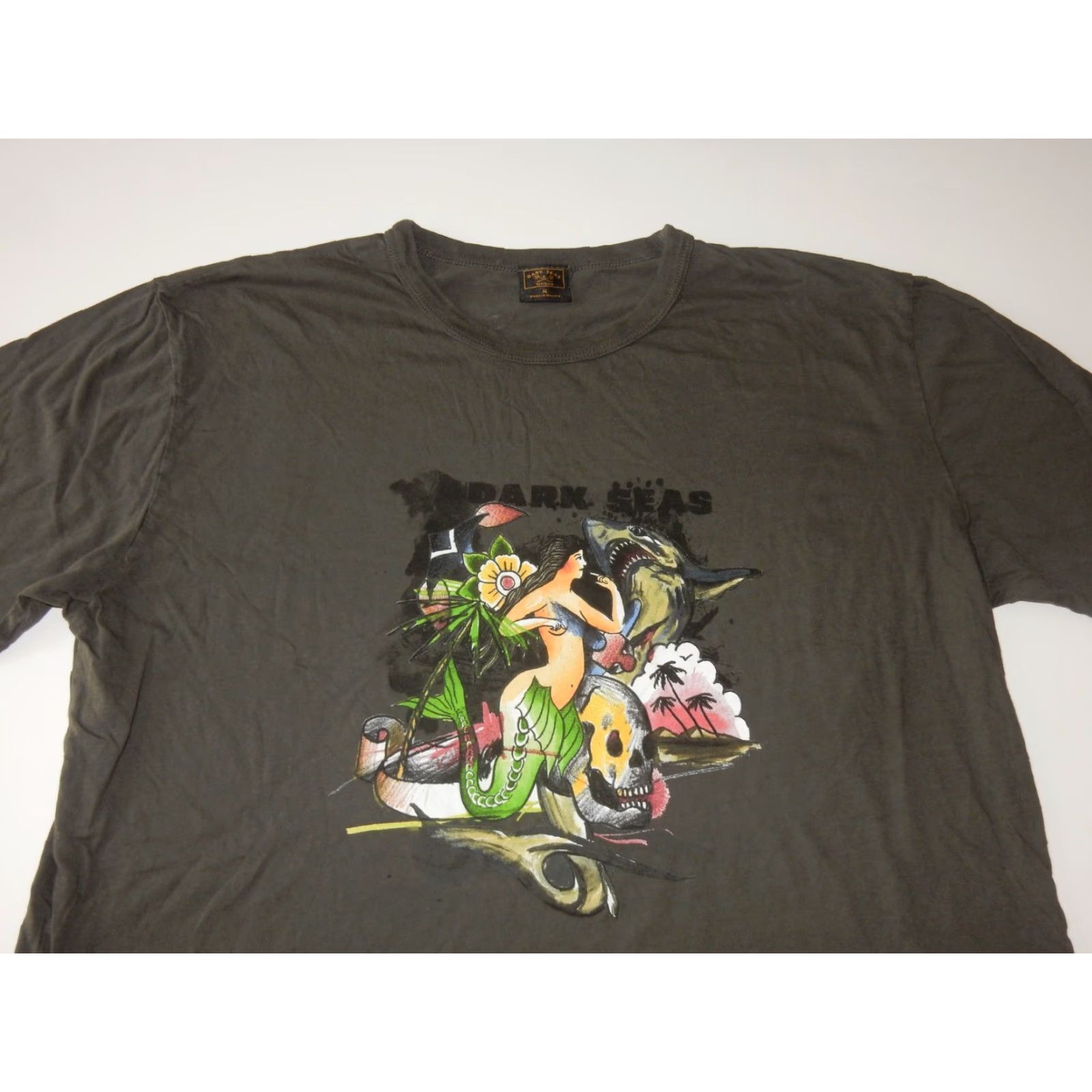 Vintage Dark Seas T-Shirt Men XL Short Sleeve Graphic Print Green Cotton Shirt Size US XL / EU 56 / 4 - 2 Thumbnail