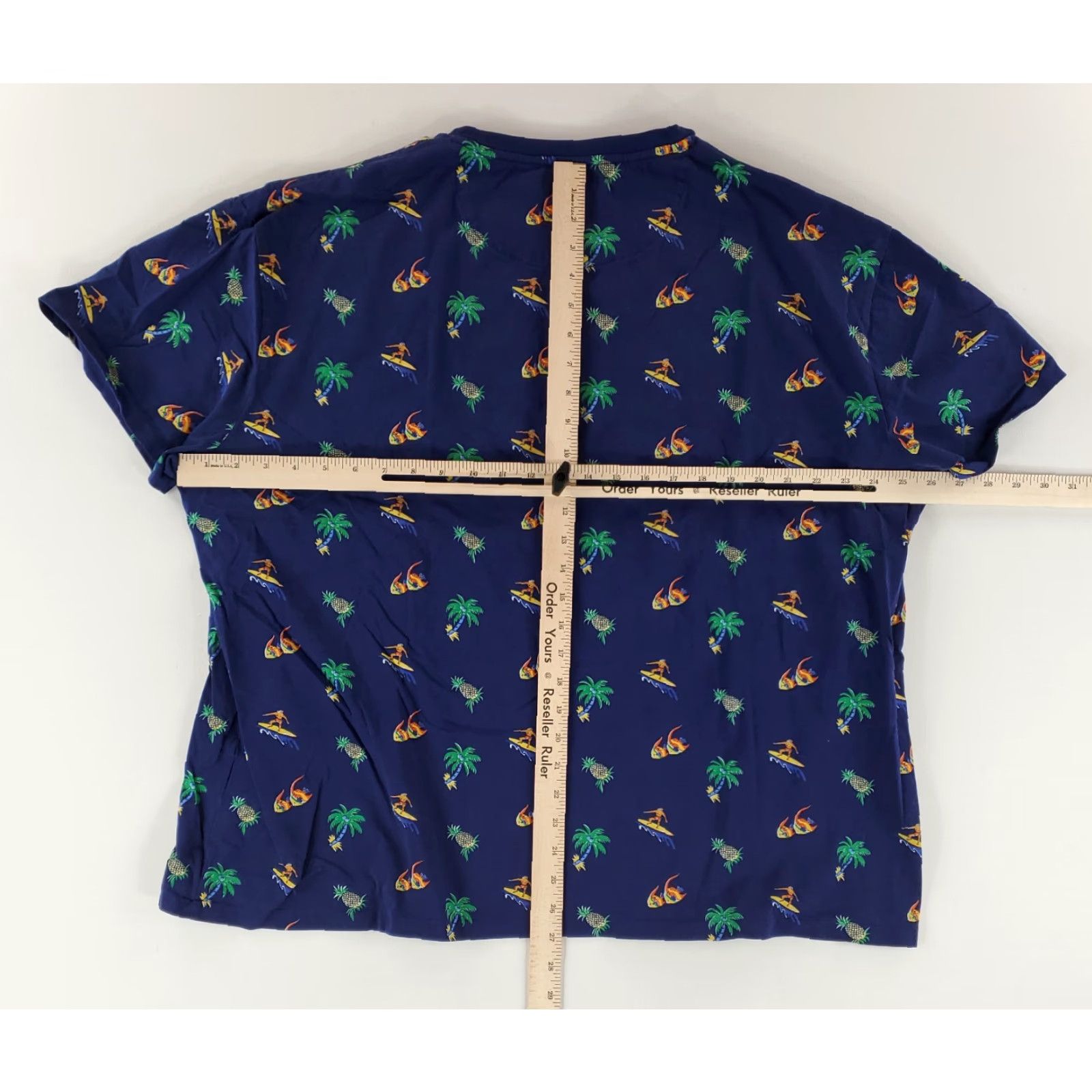 Polo Ralph Lauren Polo Ralph Lauren T Shirt Blue Pineapple Fish Surfer Palm Tree Mens XXL Size US XXL / EU 58 / 5 - 7 Thumbnail