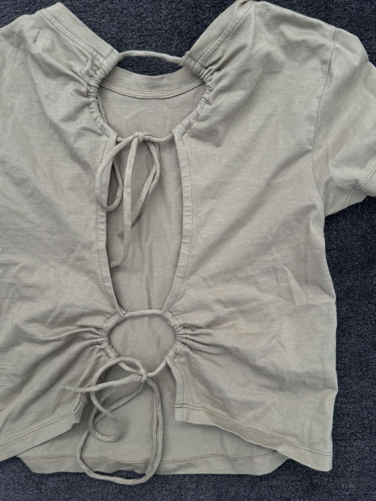 Vintage Khaki Green mini tee with back tie up Size XS / US 0-2 / IT 36-38 - 3 Thumbnail