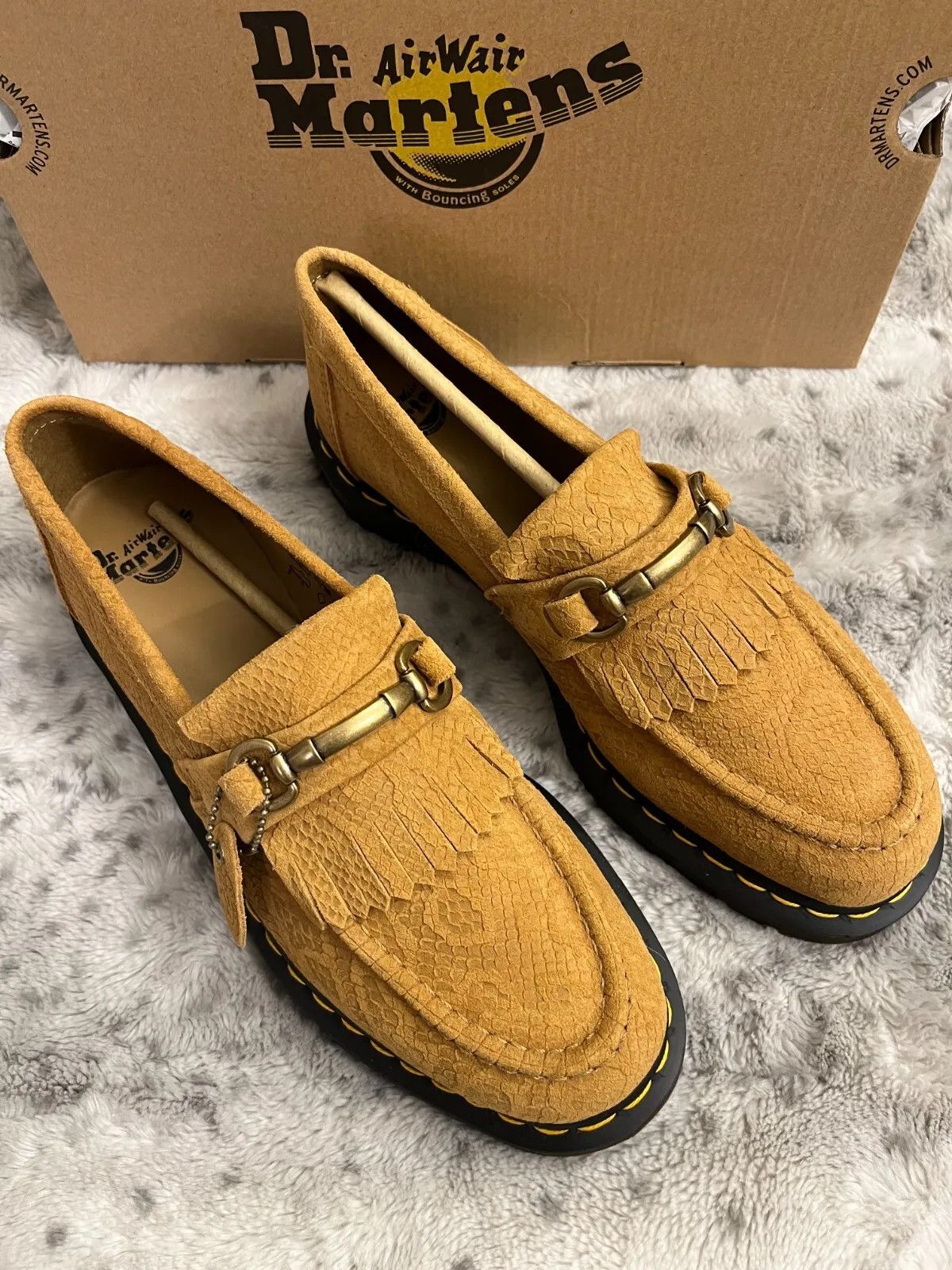 Dr. Martens US M 10 ~ ADRIAN SNAFFLE REPELLO EMBOSS SUEDE KILTIE LOAFERS Size US 5 / EU 37 - 2 Thumbnail