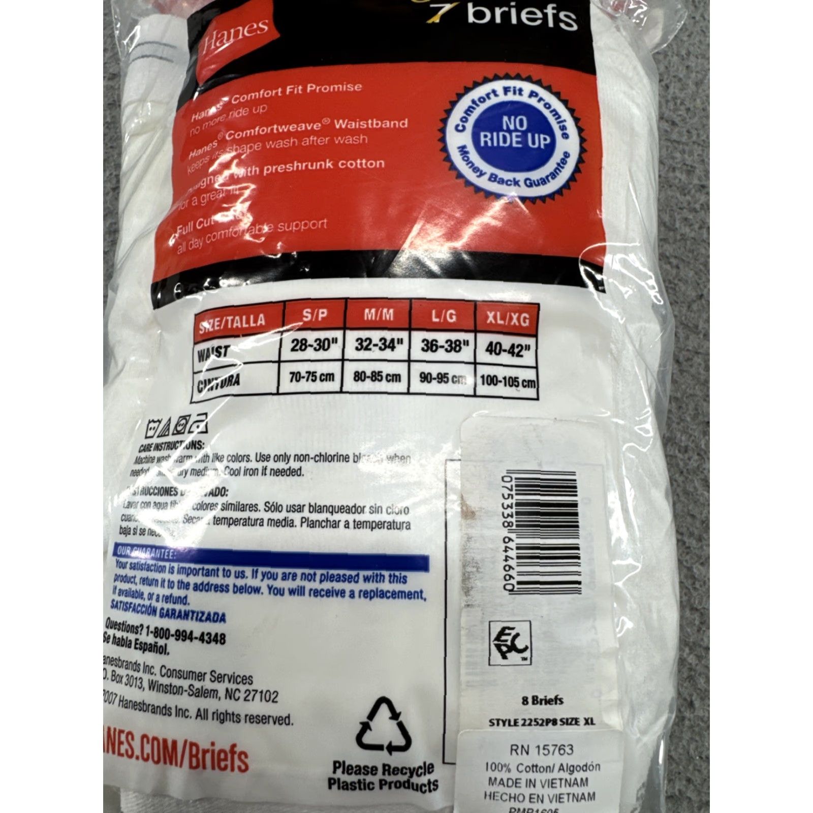 Hanes VINTAGE Hanes 2007 Men's White Briefs Underwear Package of 8 Pack Size XL New in Package Size US 36 / EU 52 - 5 Thumbnail