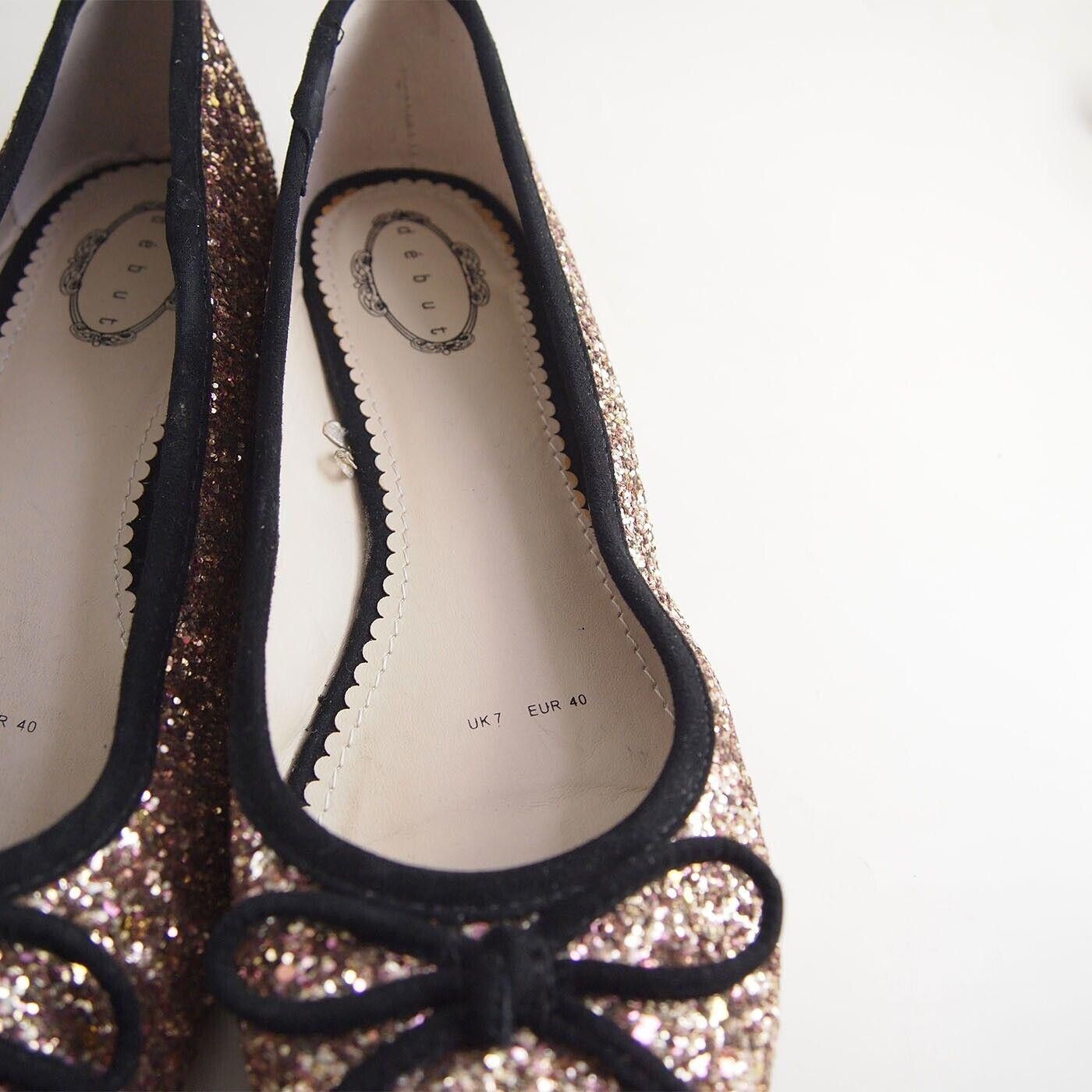 Debut Debut Ballet Flats Rose Gold Glitter Womens EU 40 US 9.5 Size US 9.5 / IT 39.5 - 5 Thumbnail
