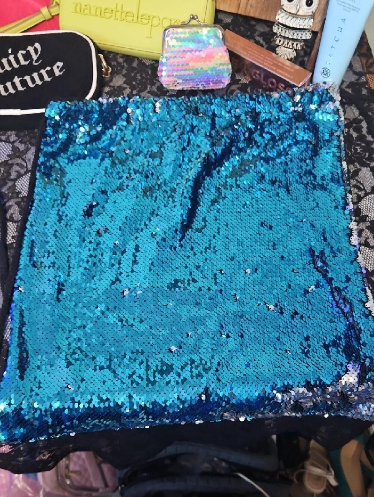 Other Blue to Silver Reversible Sequin Pouch Size ONE SIZE - 2 Thumbnail