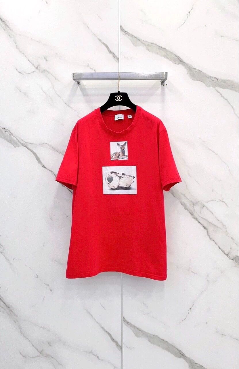 Burberry Burberry Deer Print Loose Short Sleeve T-shirt Size US M / EU 48-50 / 2 - 1 Thumbnail