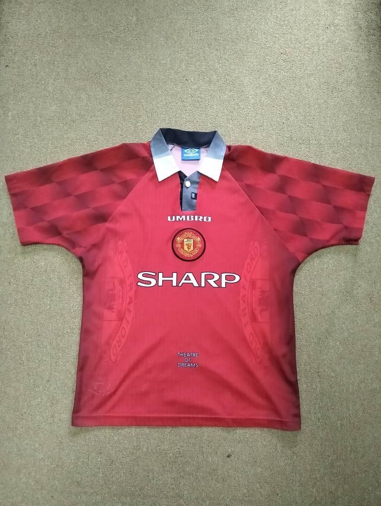 Japanese Brand × Umbro × Vintage Vintage 90s Manchester United ‘Umbro Sharp’ Jersey Size US L / EU 52-54 / 3 - 1 Thumbnail