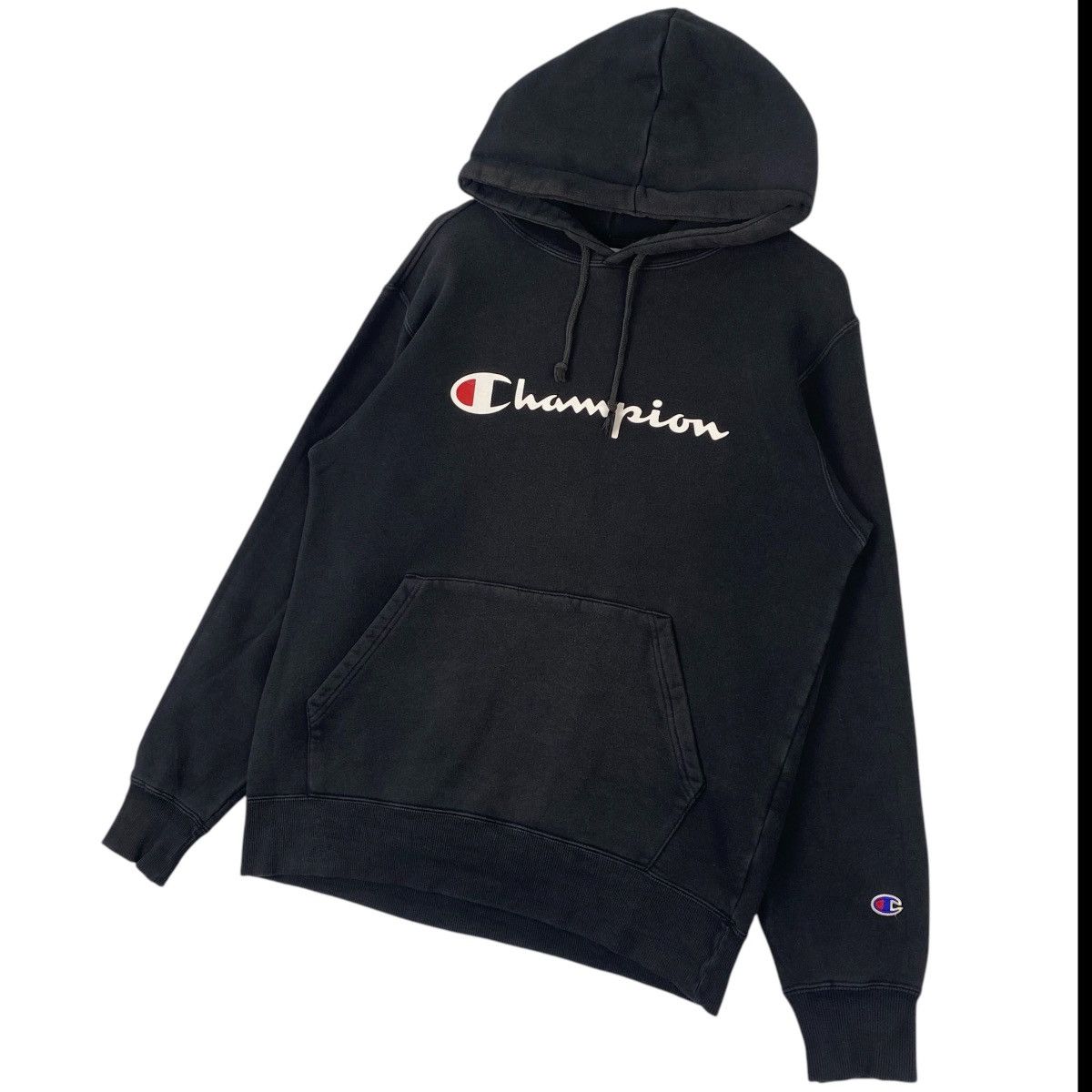 Champion Vintage Champion Embroidered Hoodie Sweater Black Size L Size US L / EU 52-54 / 3 - 2 Thumbnail