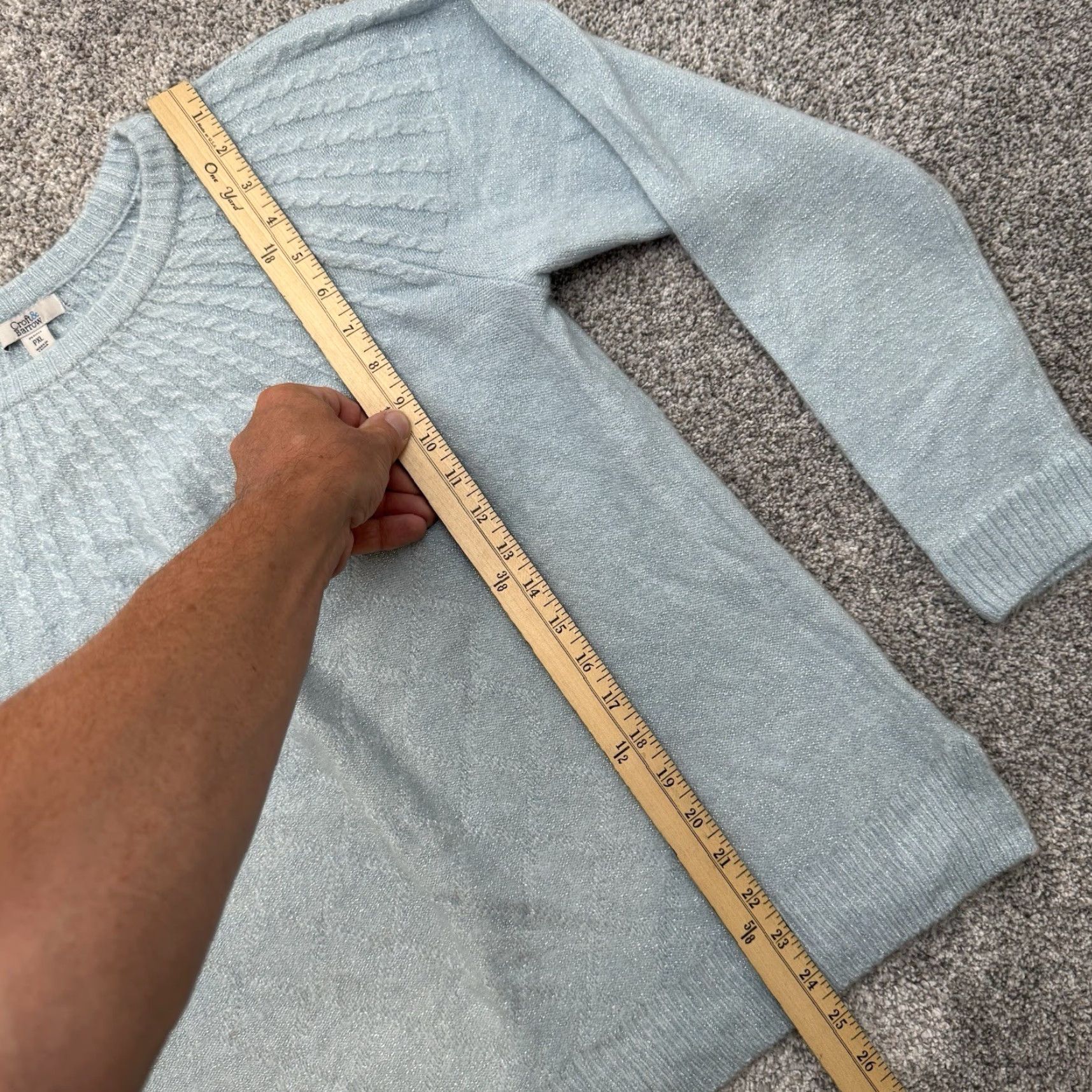 Croft & Barrow Crofts & Barrow Sweater Women Petite XL Light Blue Shimmer Metallic Holiday Winter Pullover Soft Cozy Timeless Seasonal Mens Womens Girls? Size XL / US 12-14 / IT 48-50 - 2 Thumbnail