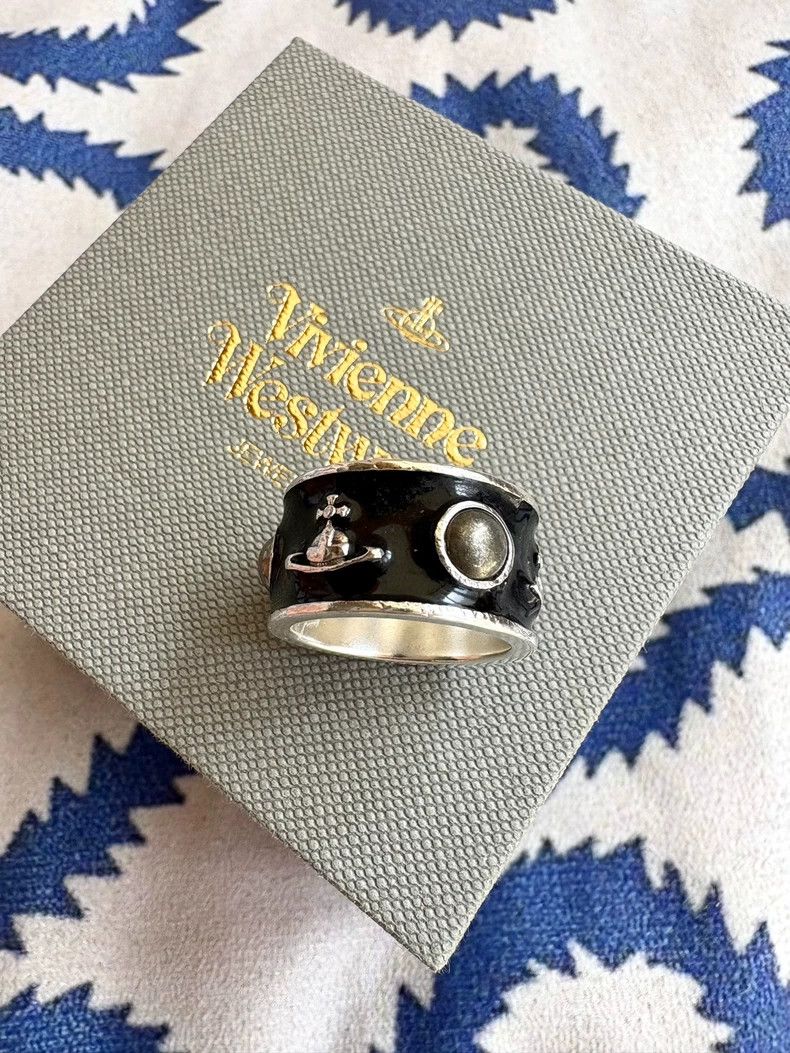 Vivienne Westwood Vivienne Westwood Vintage Black and Grey Pearl King Ring Size ONE SIZE - 2 Thumbnail