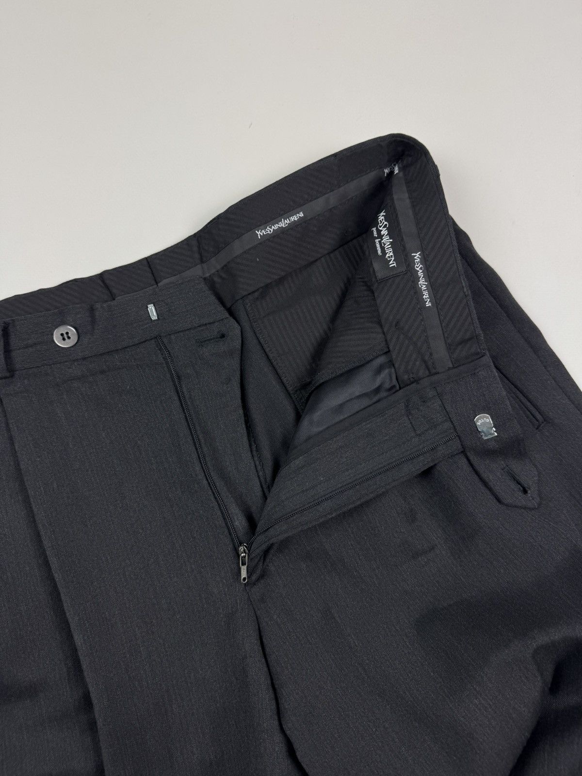 Yves Saint Laurent 1990’s Vintage YSL Yves Saint Laurent Classic Wool Trousers Size US 32 / EU 48 - 10 Thumbnail