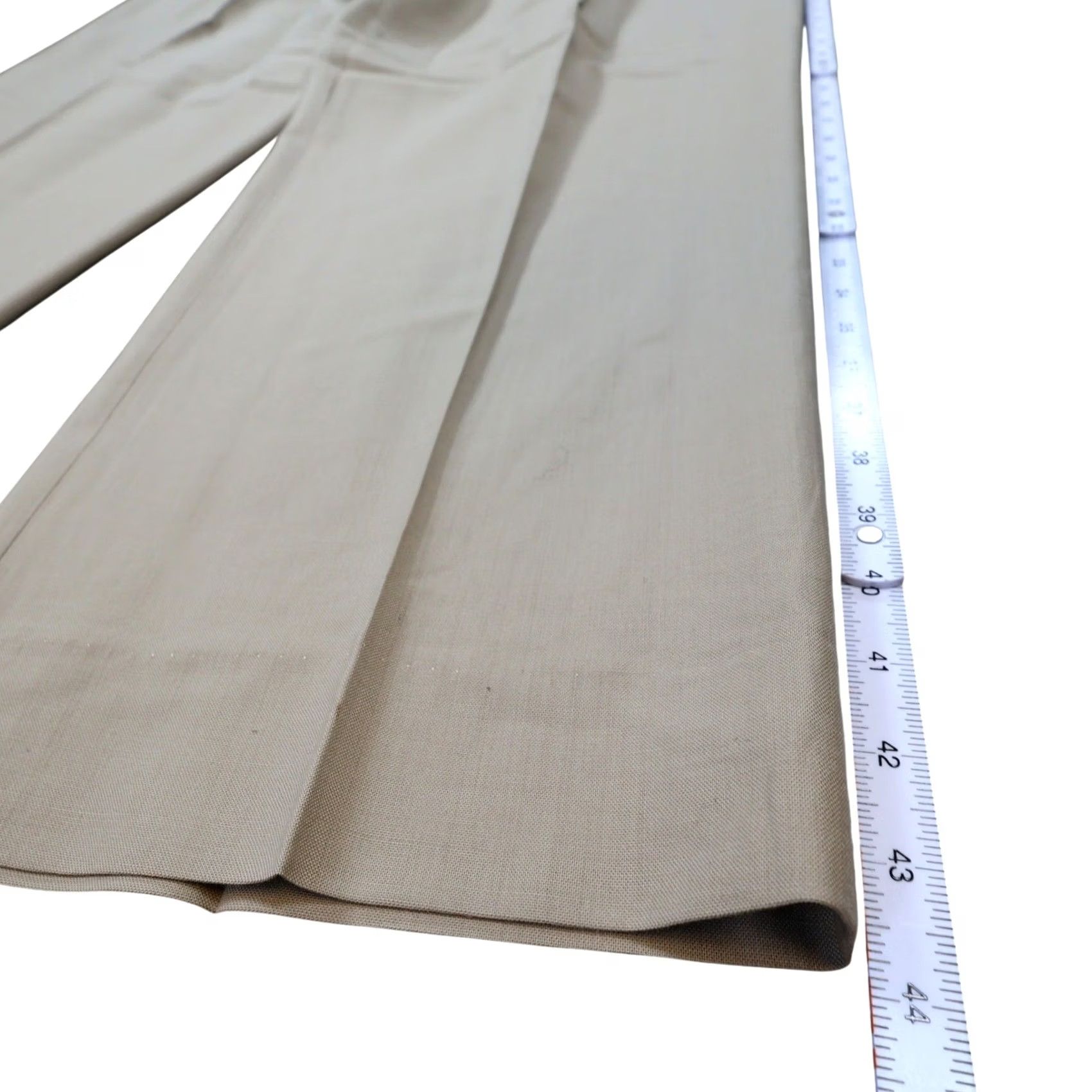 Ralph Lauren Lauren Ralph Lauren Mens Dress Pants 44x32 Tan Wool Pleated Excellent Super 100s Size US 44 / EU 60 - 3 Thumbnail
