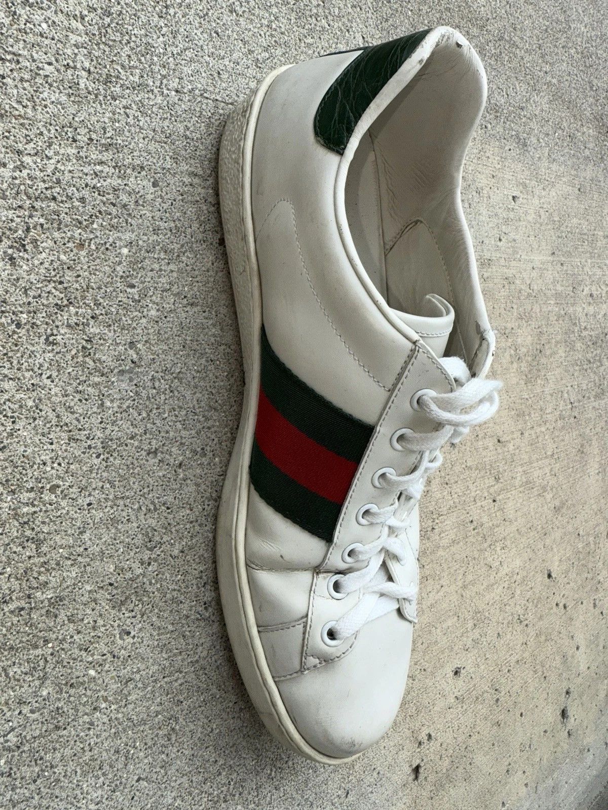 Gucci Gucci Ace Sneakers 9.5 White Leather Low 386750 Size US 9.5 / EU 42-43 - 2 Thumbnail