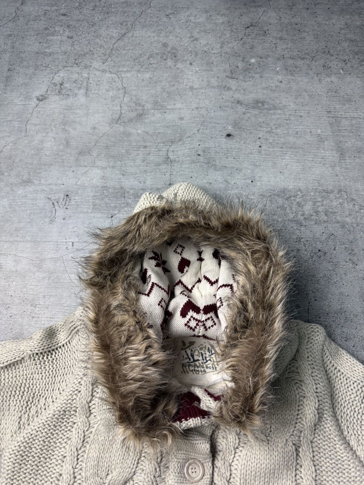 If Six Was Nine Vintage Japan Y2K Knitted Hooded Faux Fur Zip Sweater Size US S / EU 44-46 / 1 - 7 Thumbnail