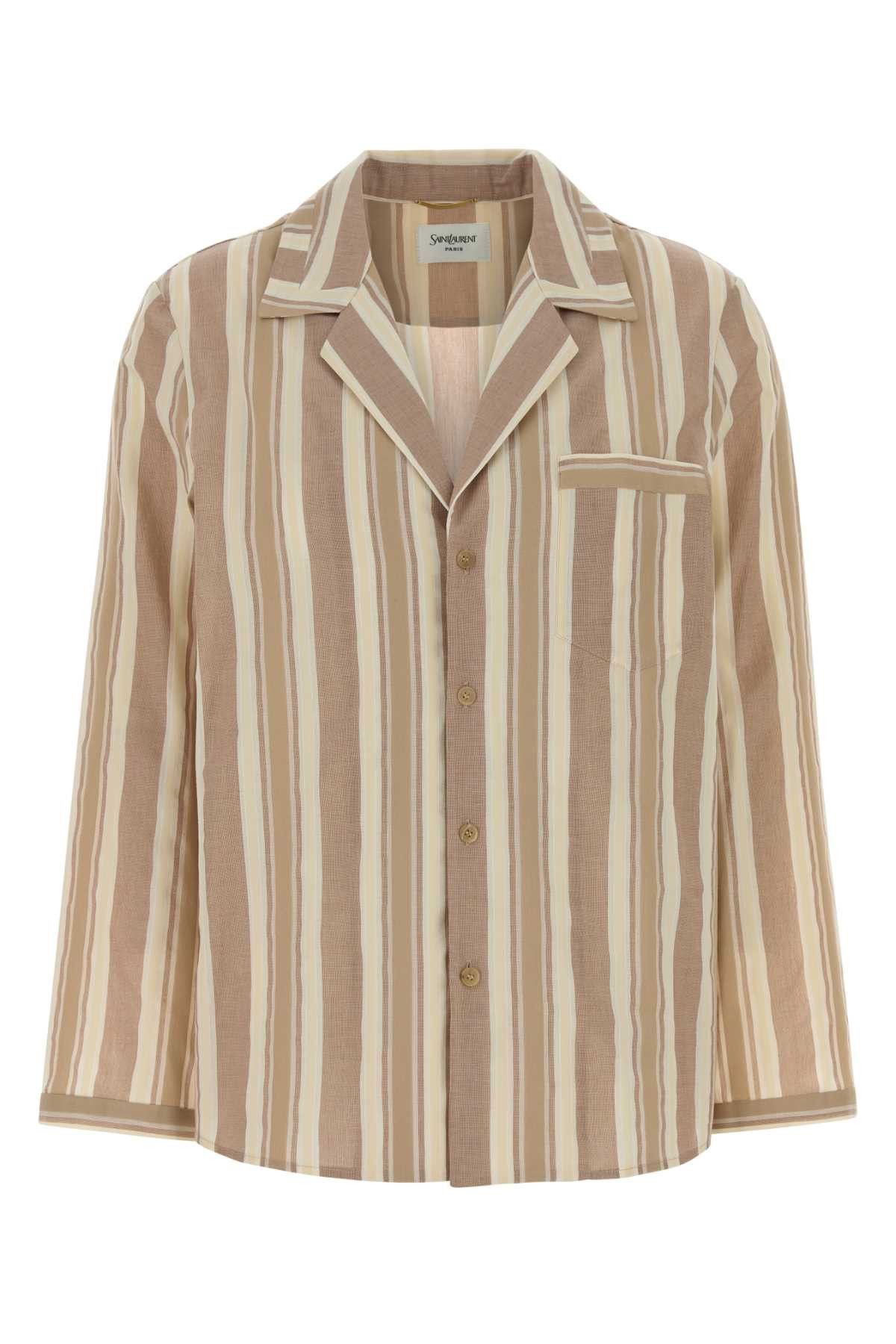 Saint Laurent Paris Embroidered Cotton Shirt Size L / US 10 / IT 46 - 1 Thumbnail