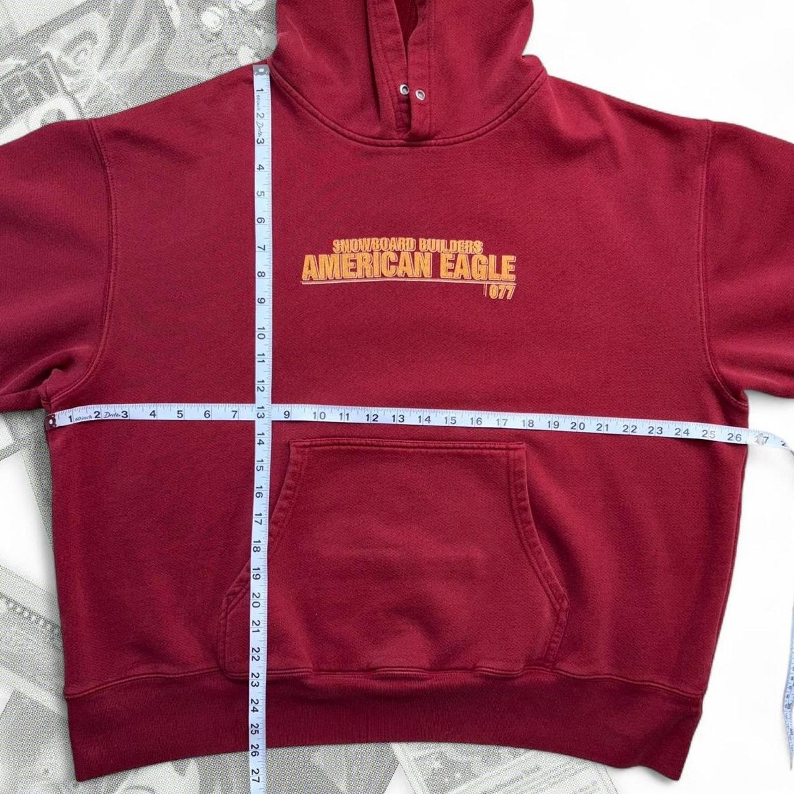 American Eagle Outfitters Red/Yellow Vintage Y2K Performance/American Eagle Hoodie Size US L / EU 52-54 / 3 - 4 Thumbnail