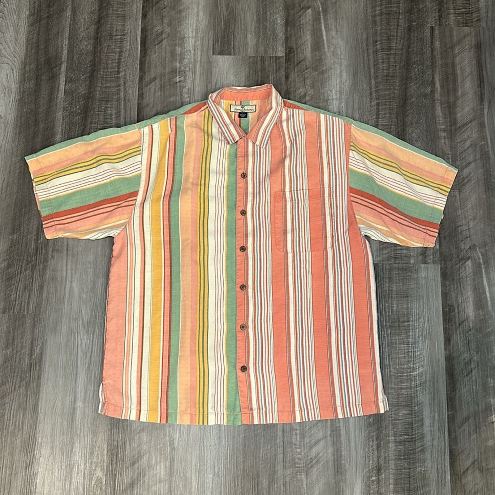 Tommy Bahama Tommy Bahama Silk Striped Short Sleeve Button Down - Large Size US L / EU 52-54 / 3 - 2 Thumbnail