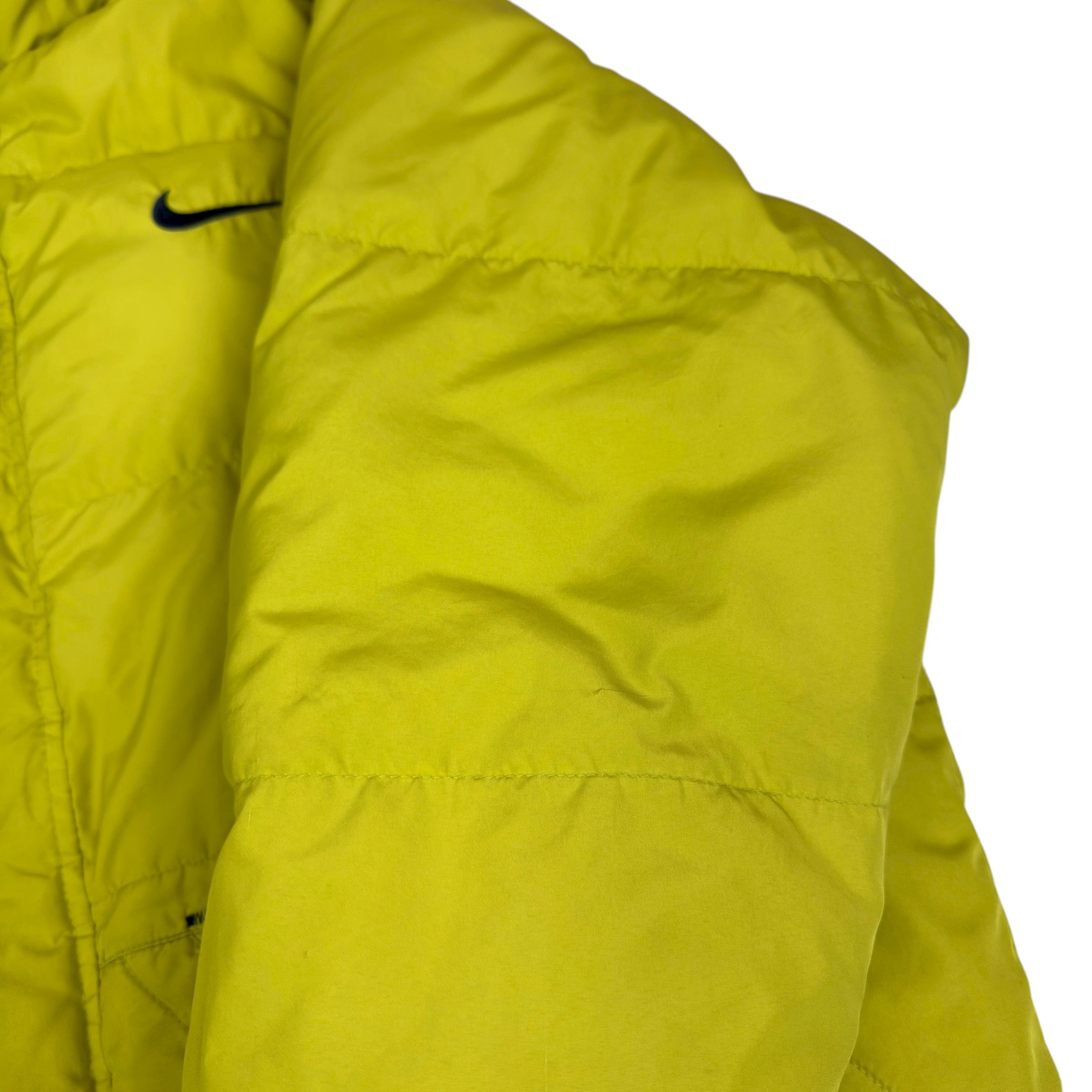 Nike Vintage Nike Mens Lime Green Swoosh Full Zip Puffer Jacket S Size US S / EU 44-46 / 1 - 11 Thumbnail