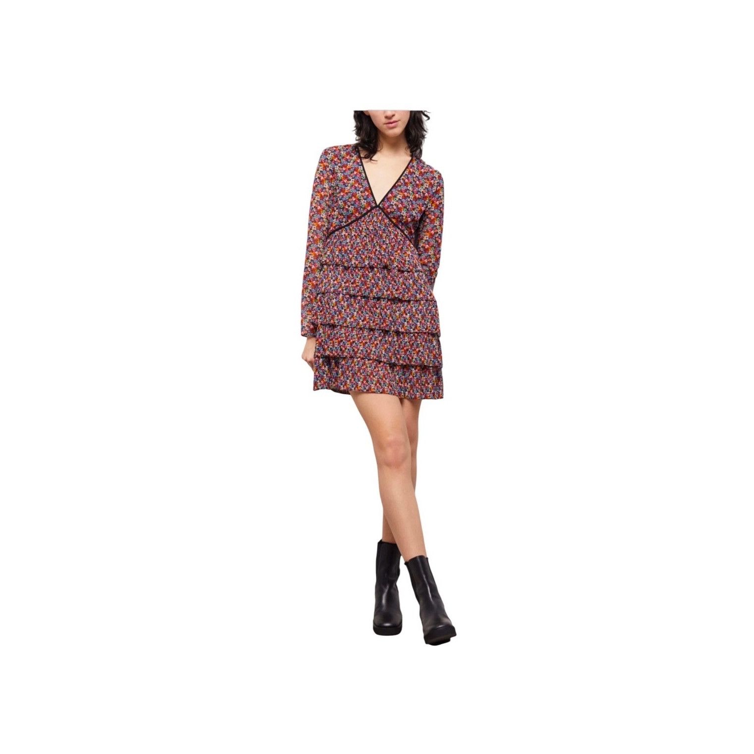 The Kooples The Kooples Womens Blazing Field Floral Dress Pleated Frills Size S / US 4 / IT 40 - 1 Thumbnail