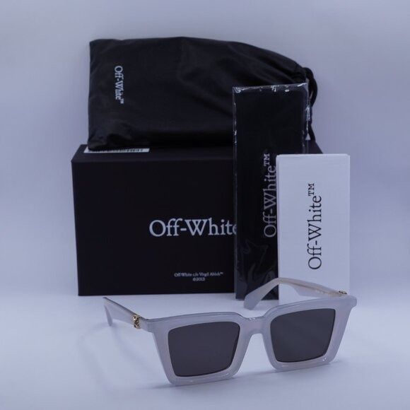 Off-White Off-White OERI13U DALTON 0907 Sunglasses Shiny Light Grey Size ONE SIZE - 10 Thumbnail
