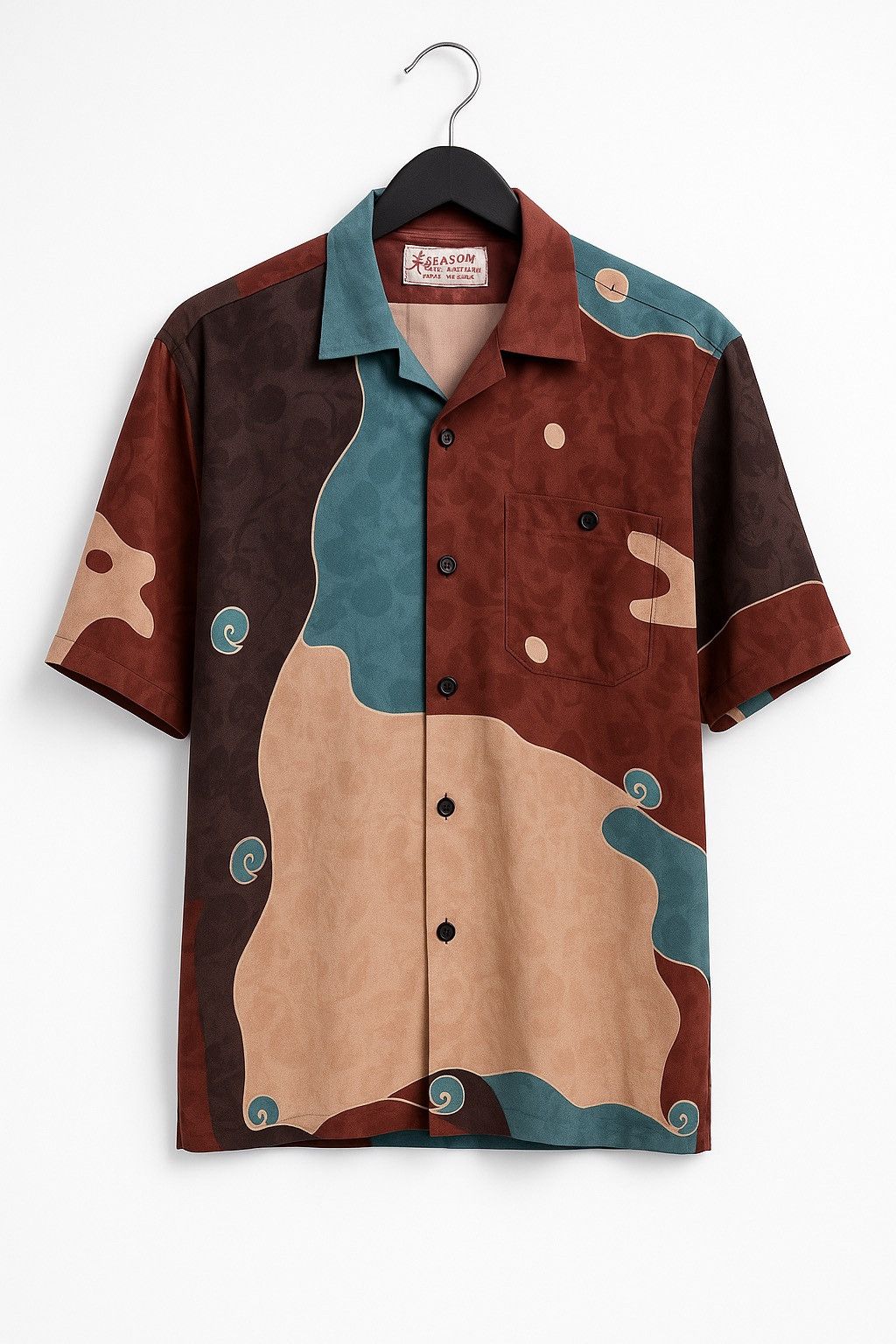 Japanese Brand Season Design Vintage Rayon Shirt – Abstract Art Pattern Size US L / EU 52-54 / 3 - 1 Thumbnail