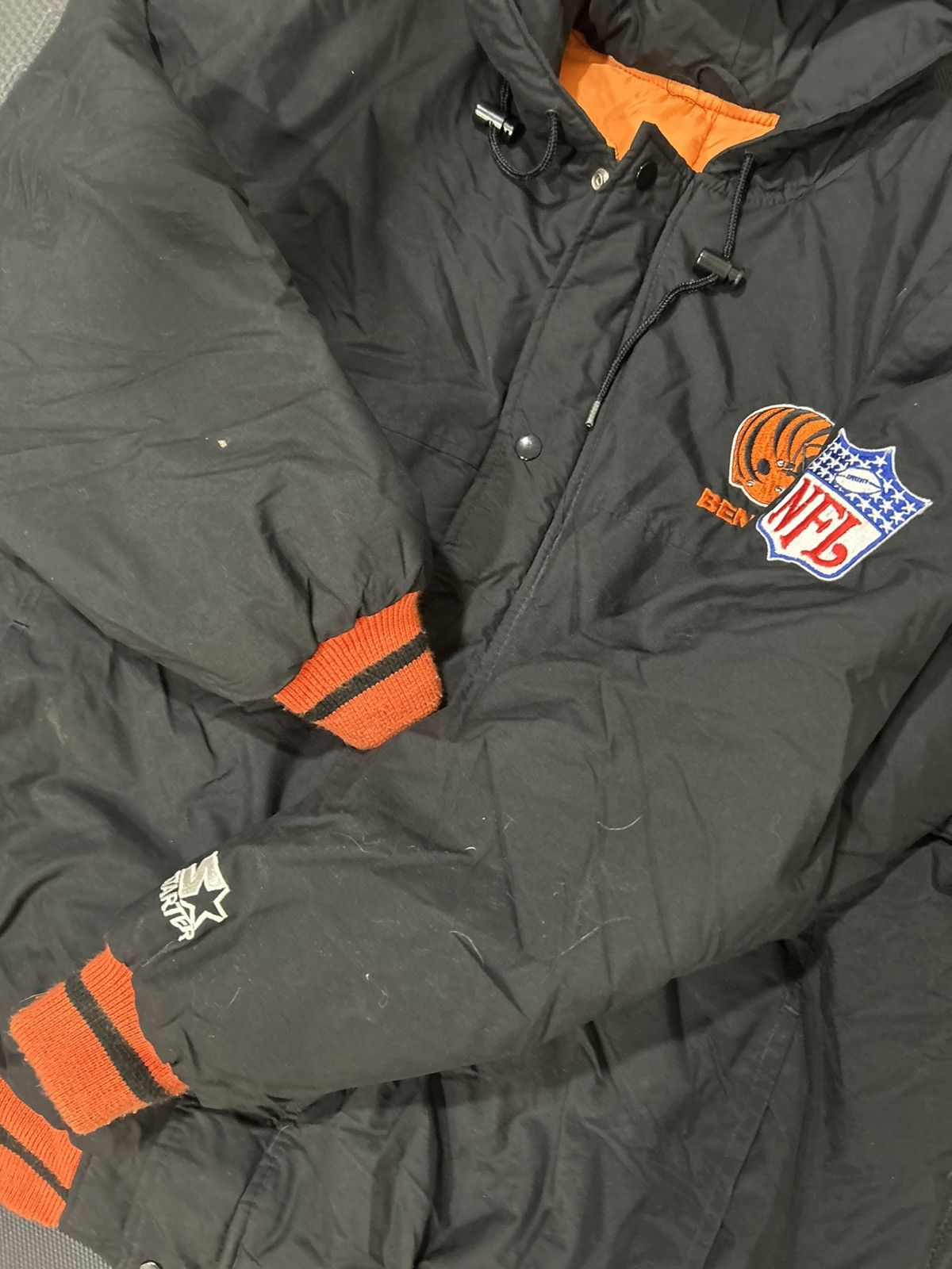 Starter Vtg bengals NFL starter puffer jacket spellout down 90s Size US XL / EU 56 / 4 - 3 Thumbnail