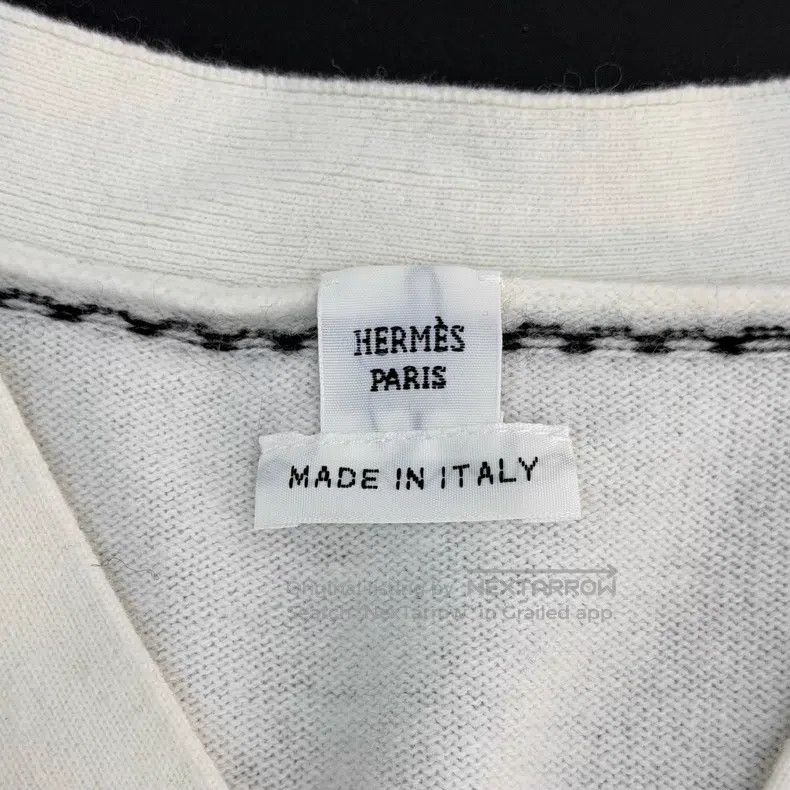 Hermes Hermes White Silver Buckle Cashmere Cardigan Size XS / US 0-2 / IT 36-38 - 5 Thumbnail