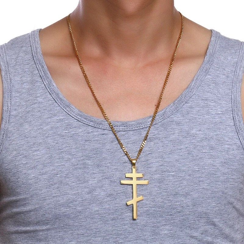 Other Gold Cross Necklace Eastern Orthodox Stainless Steel Size ONE SIZE - 5 Thumbnail