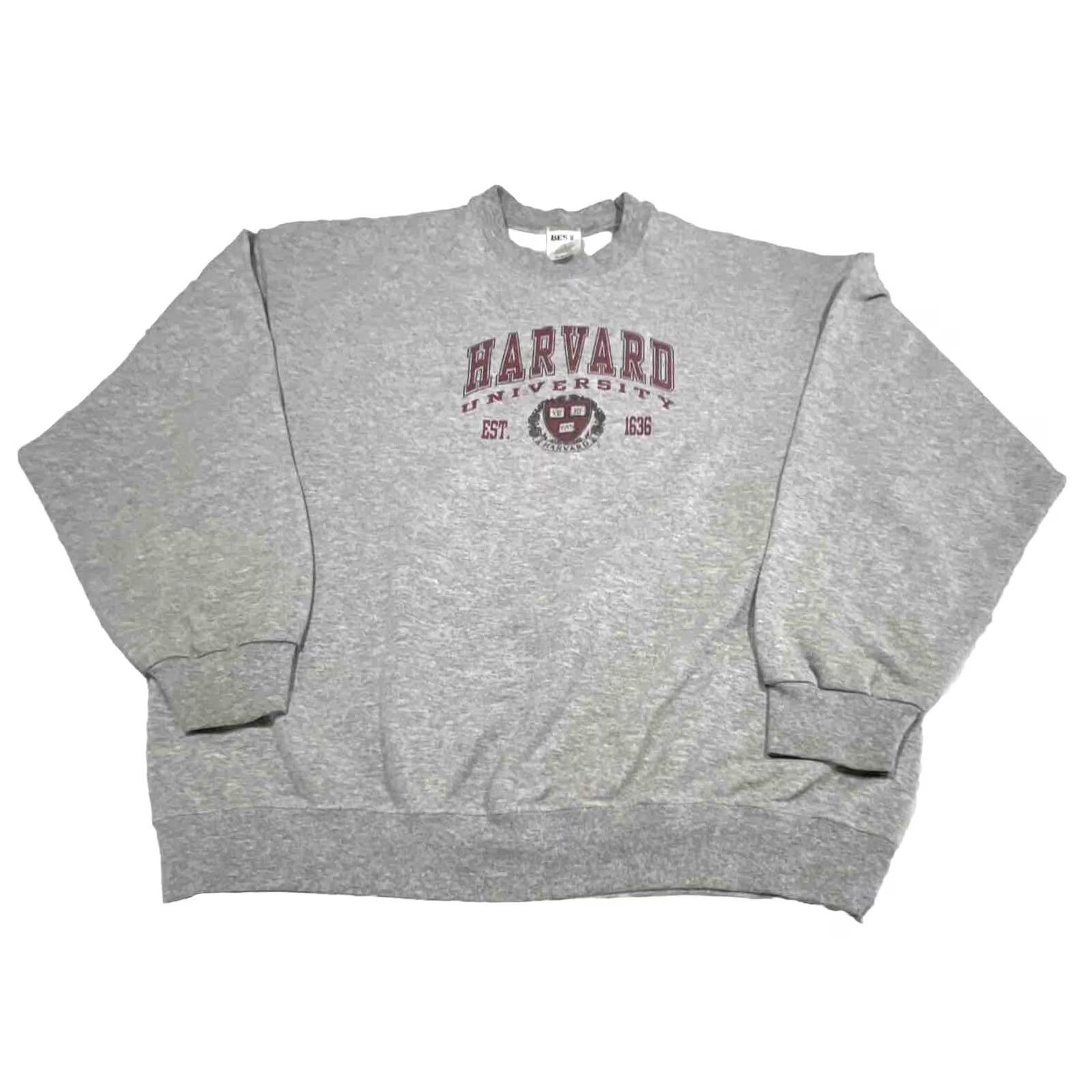 Fruit Of The Loom VINTAGE Harvard University XL Crew neck Pullover Sweatshirt Fruit Of The Loom Mens Graphic Print Size US XL / EU 56 / 4 - 2 Thumbnail