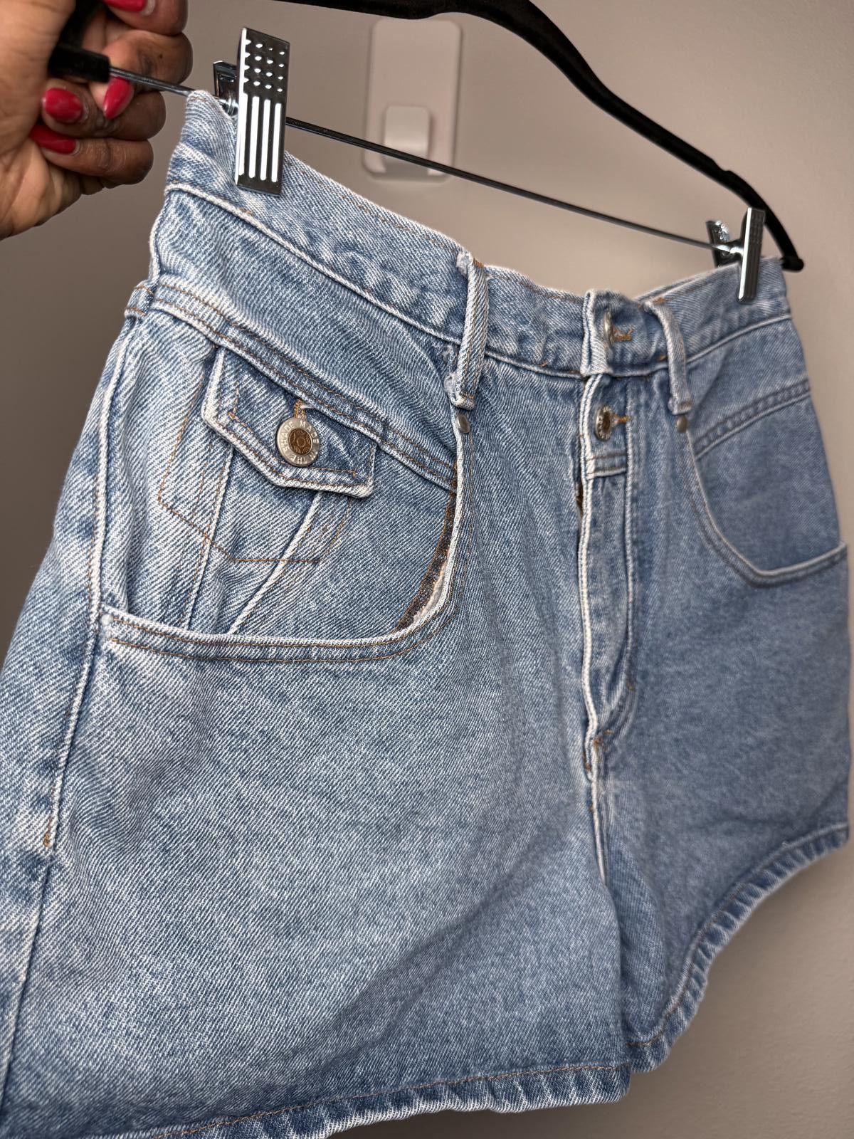Designer Womens Retro Vintage Classic Blue Denim High Rise Shorts Size 28" / US 6 / IT 42 - 3 Thumbnail