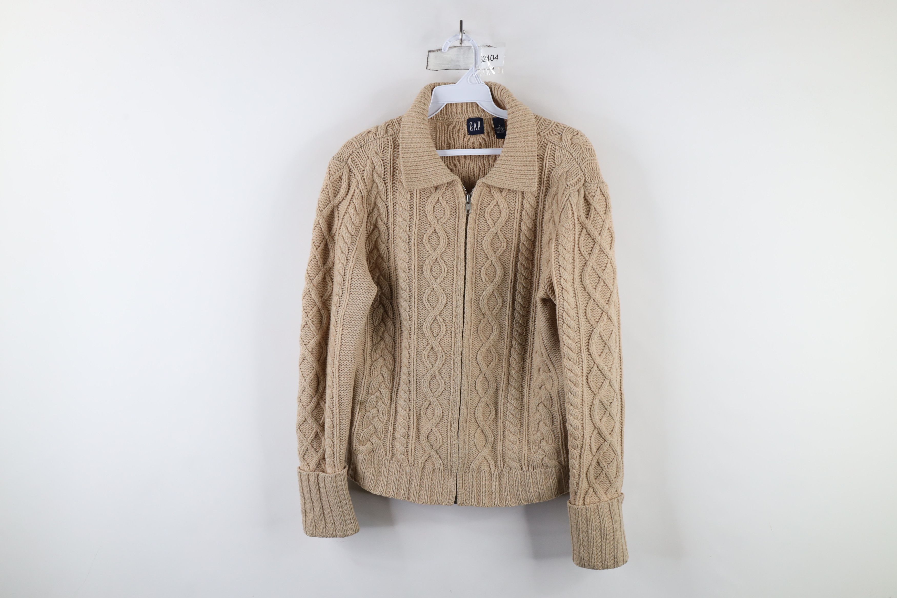 Gap × Vintage Vintage Y2K Gap Chunky Cable Knit Fisherman Cardigan Sweater Size M / US 6-8 / IT 42-44 - 1 Thumbnail