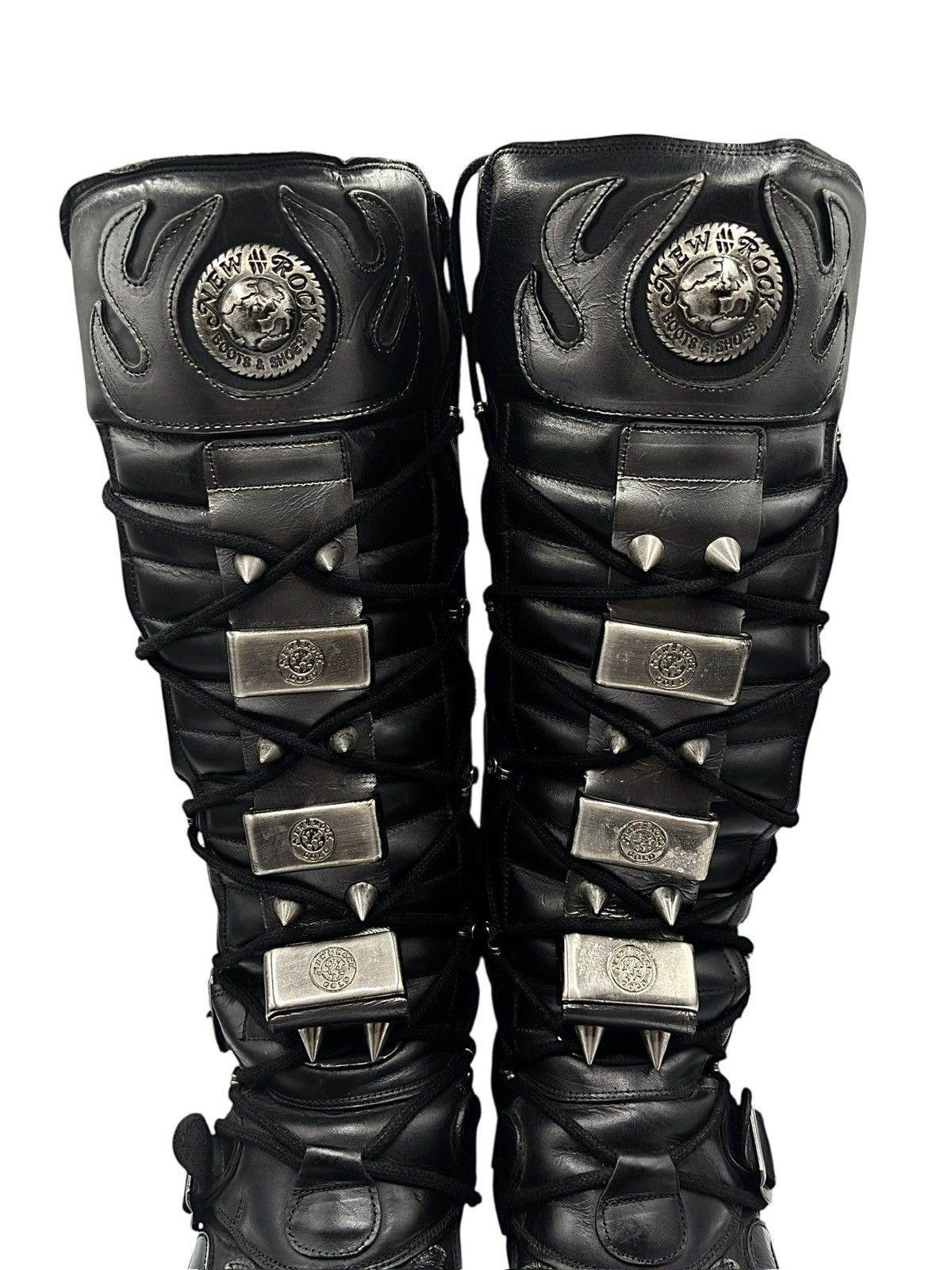 Vintage New Rock Knee High Demon Reactor Boots Size 42 in Black, Men's (Size 9) — image 4 of 6