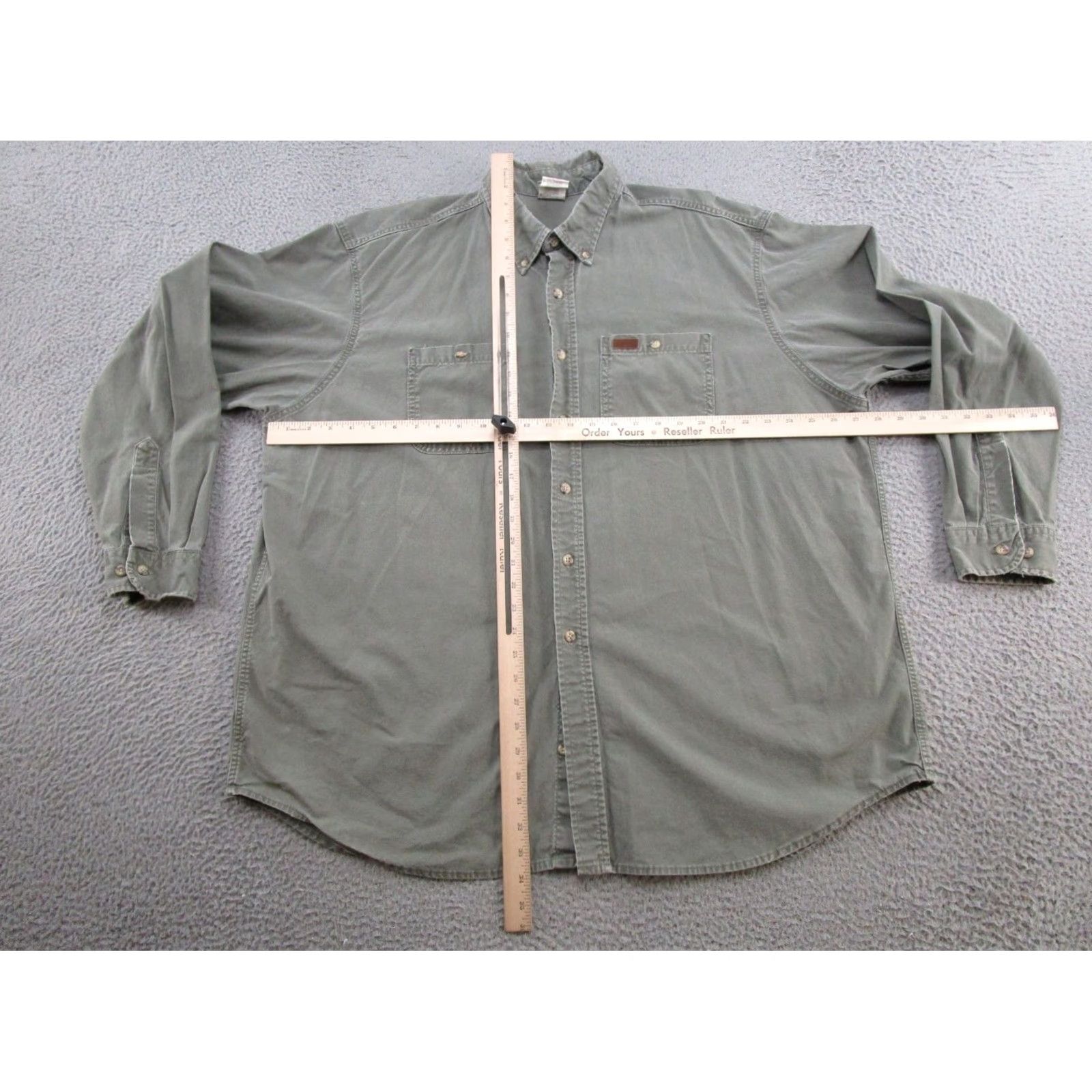 Carhartt Vintage Carhartt Button-Up Long Sleeve Shirt Moss Green 2XL Men Casual Workwear Outdoor Retro Canvas Cotton Moss Green Button-Up Shirt Mens 2XL Size US XXL / EU 58 / 5 - 7 Thumbnail