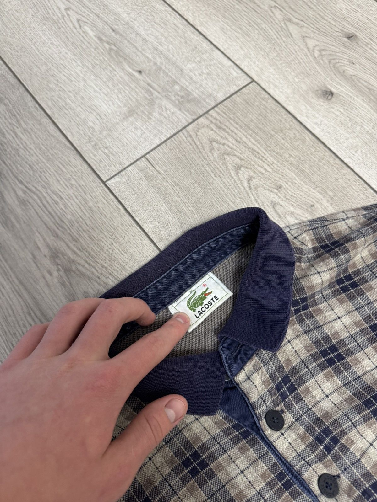 Lacoste Vintage Lacoste Checkered Shirt Long Sleeve distressed Polo Size US XL / EU 56 / 4 - 3 Thumbnail