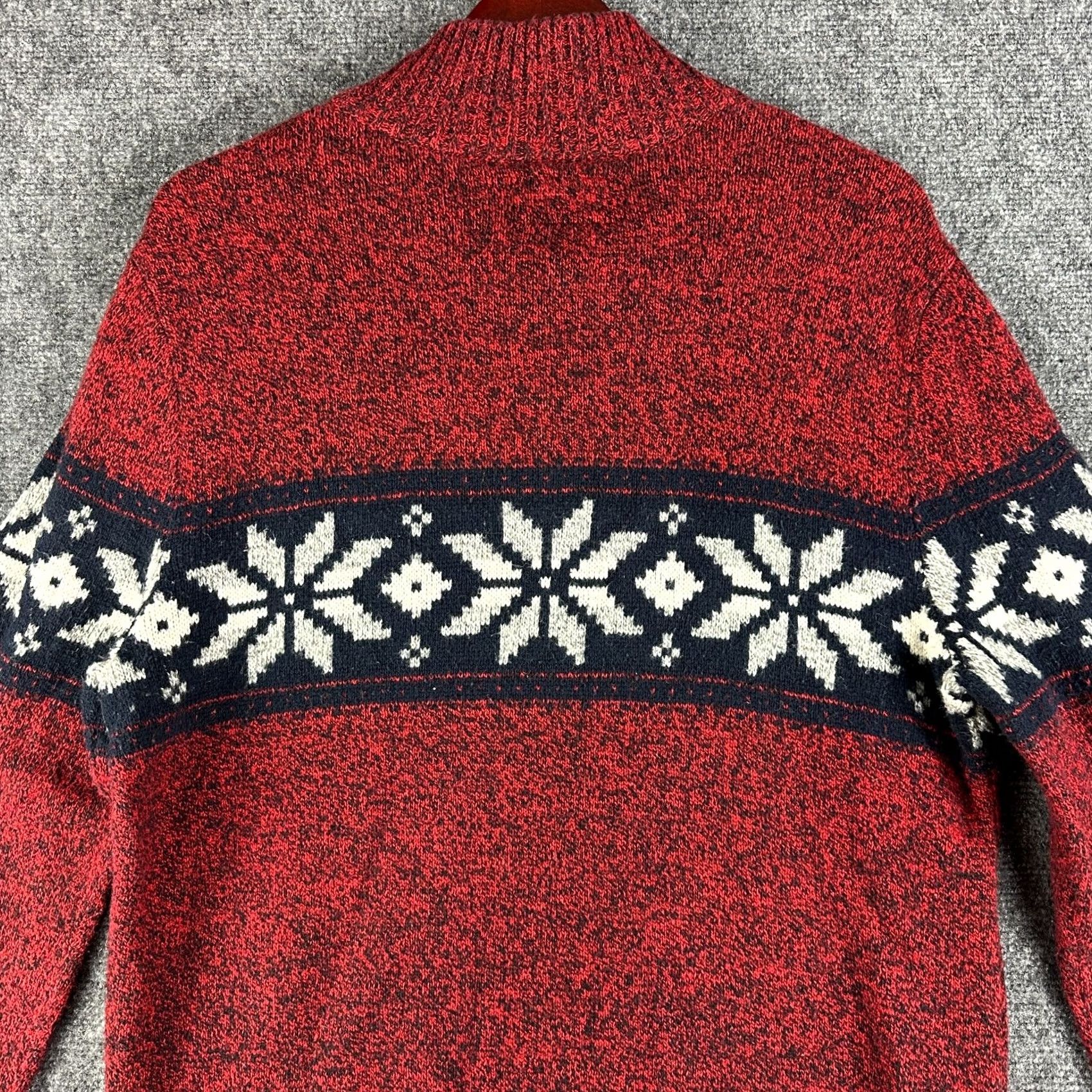 Abercrombie & Fitch Abercrombie & Fitch Sweater Mens L Red Cotton Knit Pullover Button Ribbed Cuffs Mock Neck Casual/Business/Party Size US L / EU 52-54 / 3 - 8 Thumbnail