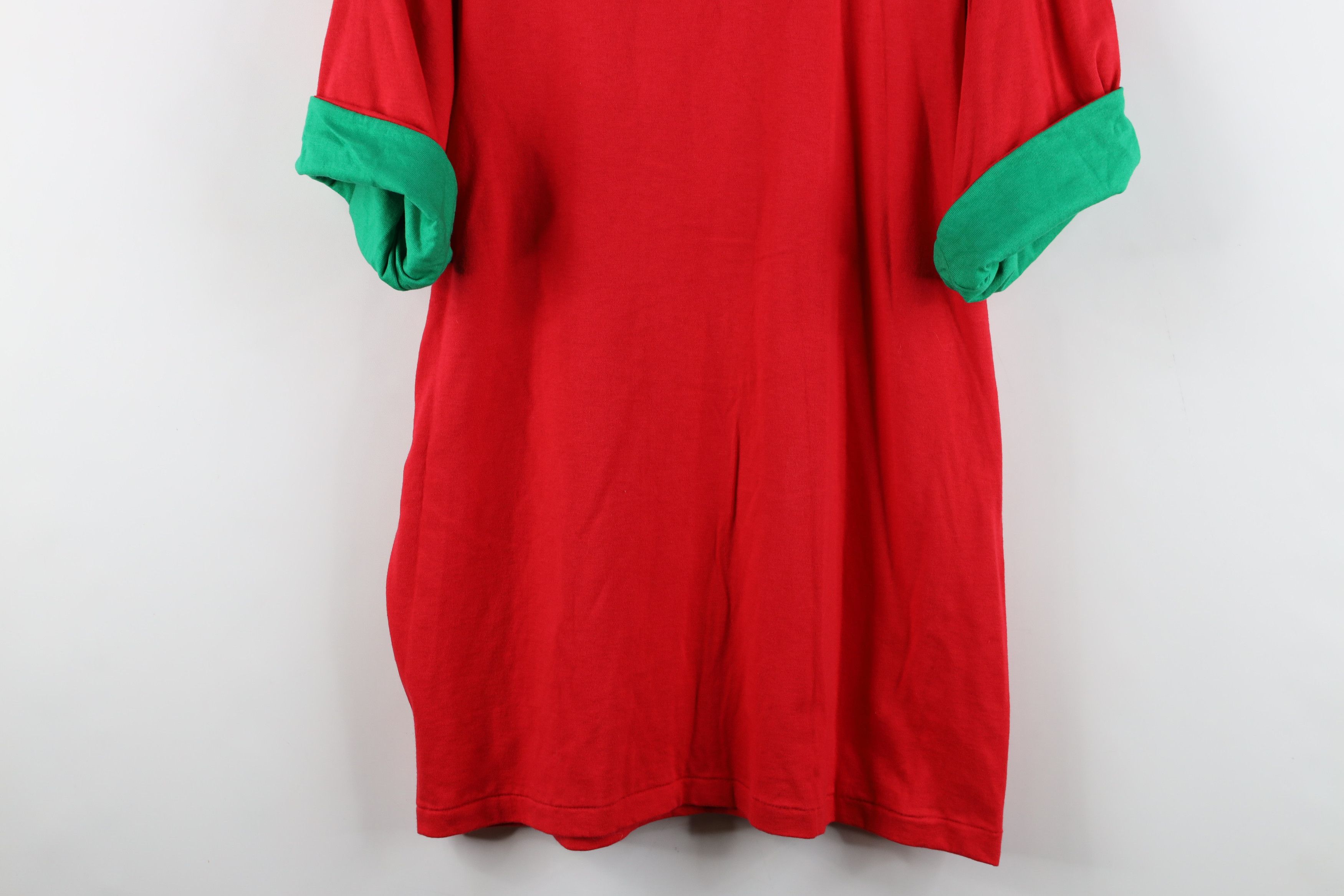 Vintage Vintage 90s Streetwear Heavy Layered T-Shirt Cotton Red USA Size US L / EU 52-54 / 3 - 3 Thumbnail