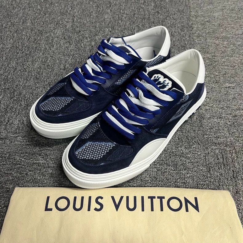 Louis Vuitton louis vuitton blue low-top fashion sneakers-dmc Size US 5.5 / EU 38 - 1 Thumbnail