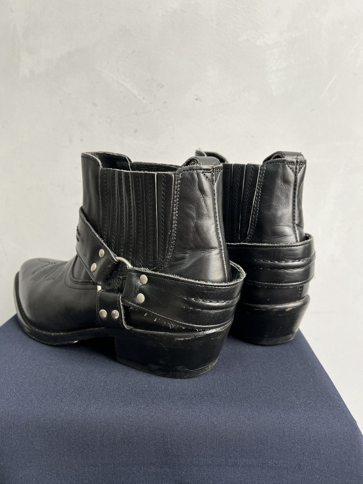 Western Rise Vintage leather western guidi style ankle moto boots y2k Size US 8.5 / EU 41-42 - 8 Thumbnail