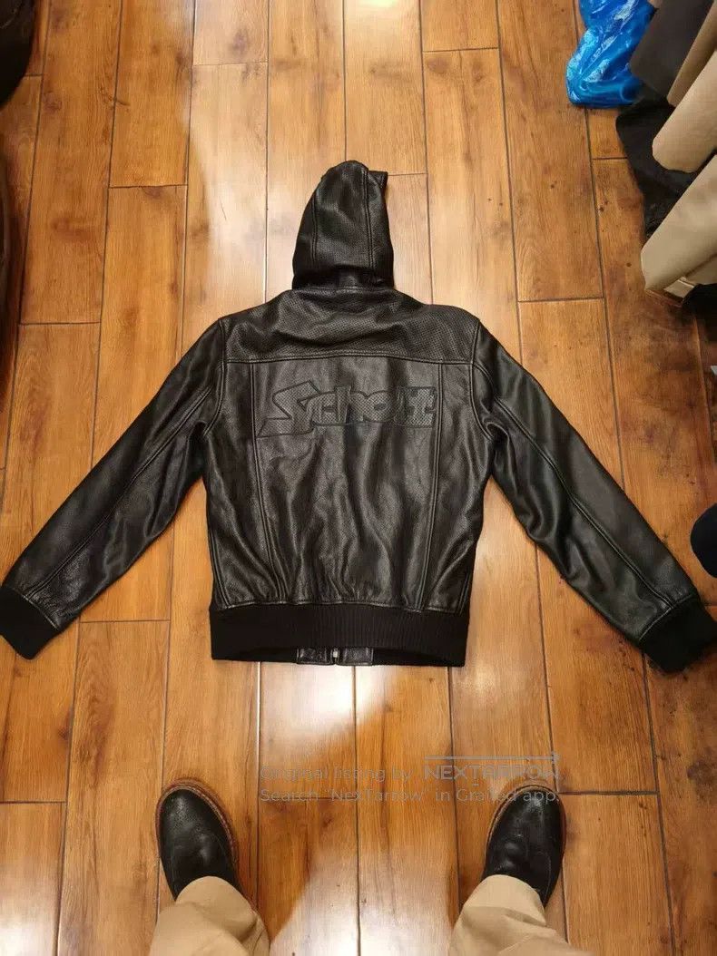 Schott Schott Calfskin hooded biker men's leather jacket Size US S / EU 44-46 / 1 - 2 Thumbnail