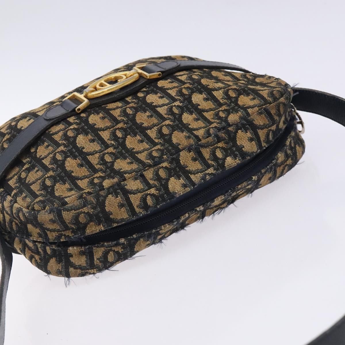Dior DIOR Trotter Canvas Shoulder Bag Navy Gold Size ONE SIZE - 6 Thumbnail