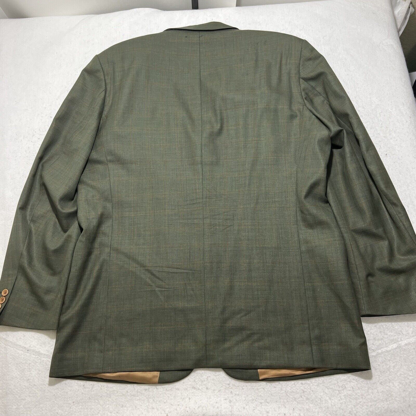 Other Cavelli Wool Windowpane Green Suit Jacket Carlanda Italy Size 46L - 15 Thumbnail