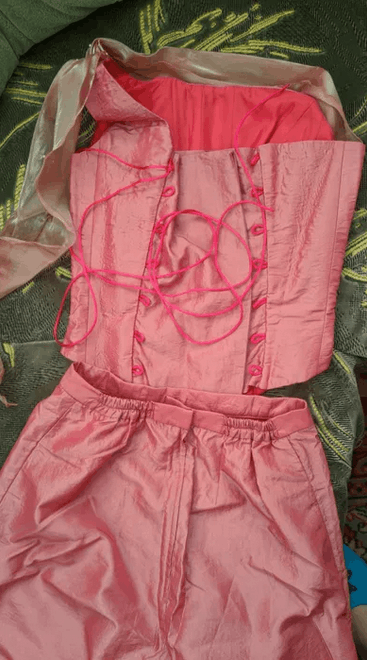 Other Modest prom dress sz S Dark Pink Color One shoulder Corset Size S / US 4 / IT 40 - 2 Thumbnail