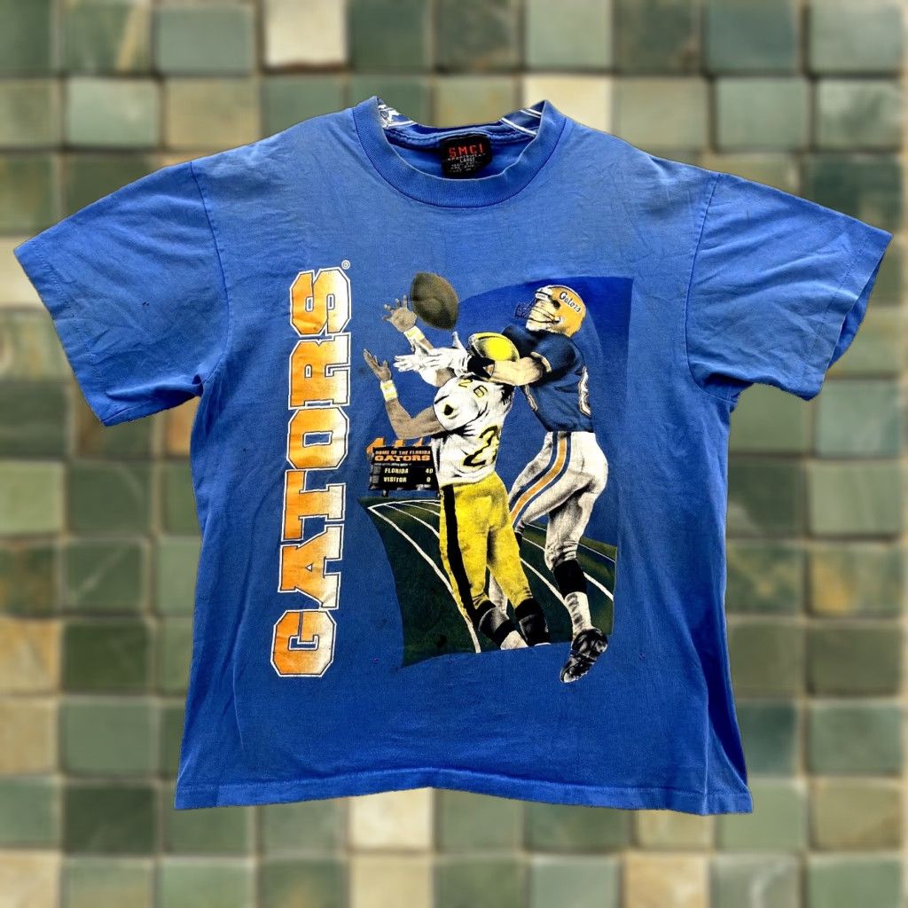 NFL VINTAGE Florida Gators T-Shirt Men's Large NFL Football Single Stitch Streetwear Shirt Mens Large Blue 90s Sportswear Graphic Print Football Size US L / EU 52-54 / 3 - 1 Thumbnail